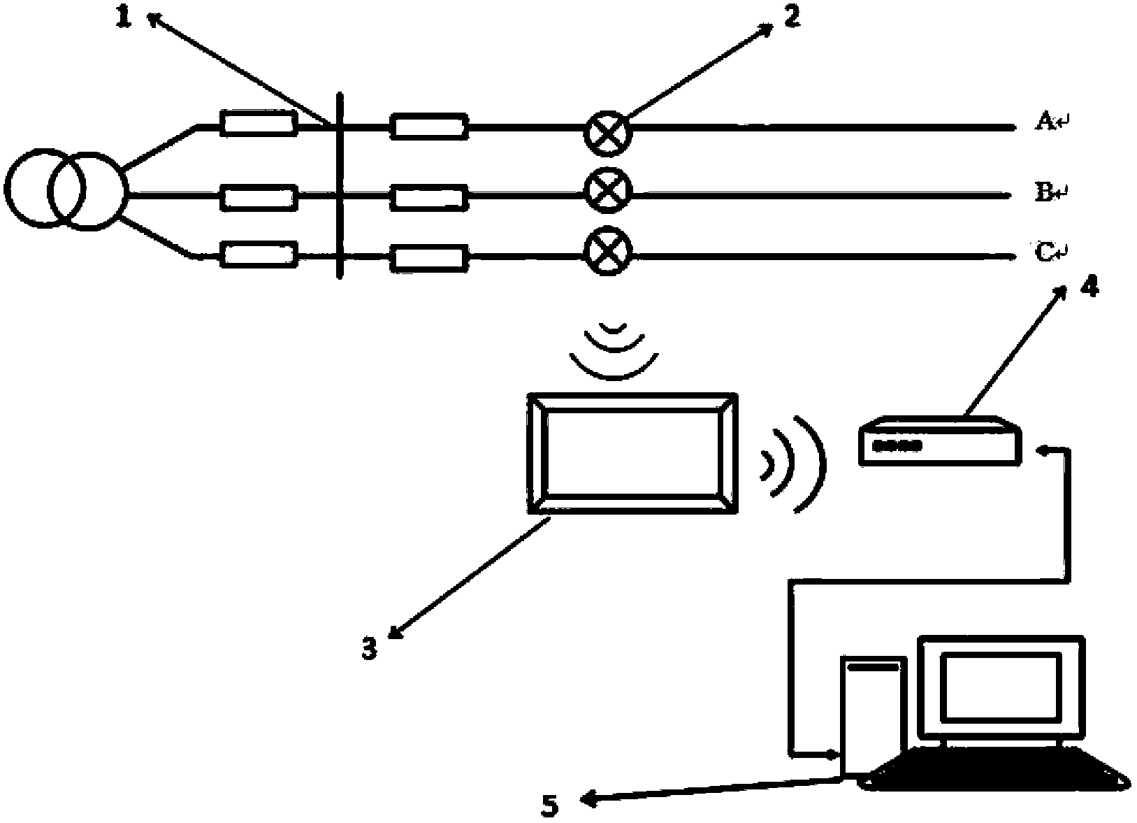 High-voltage power transmission line temperature measurement system