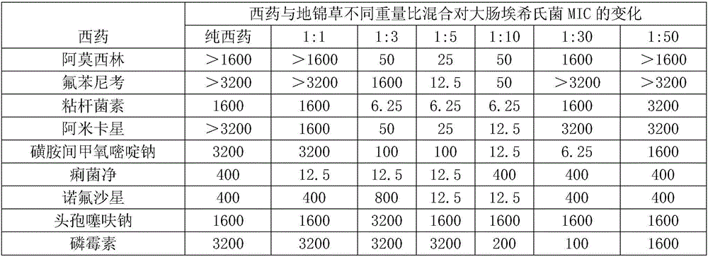 Compound medicine containing humifuse euphorbia herb and phosphonomycin for livestock