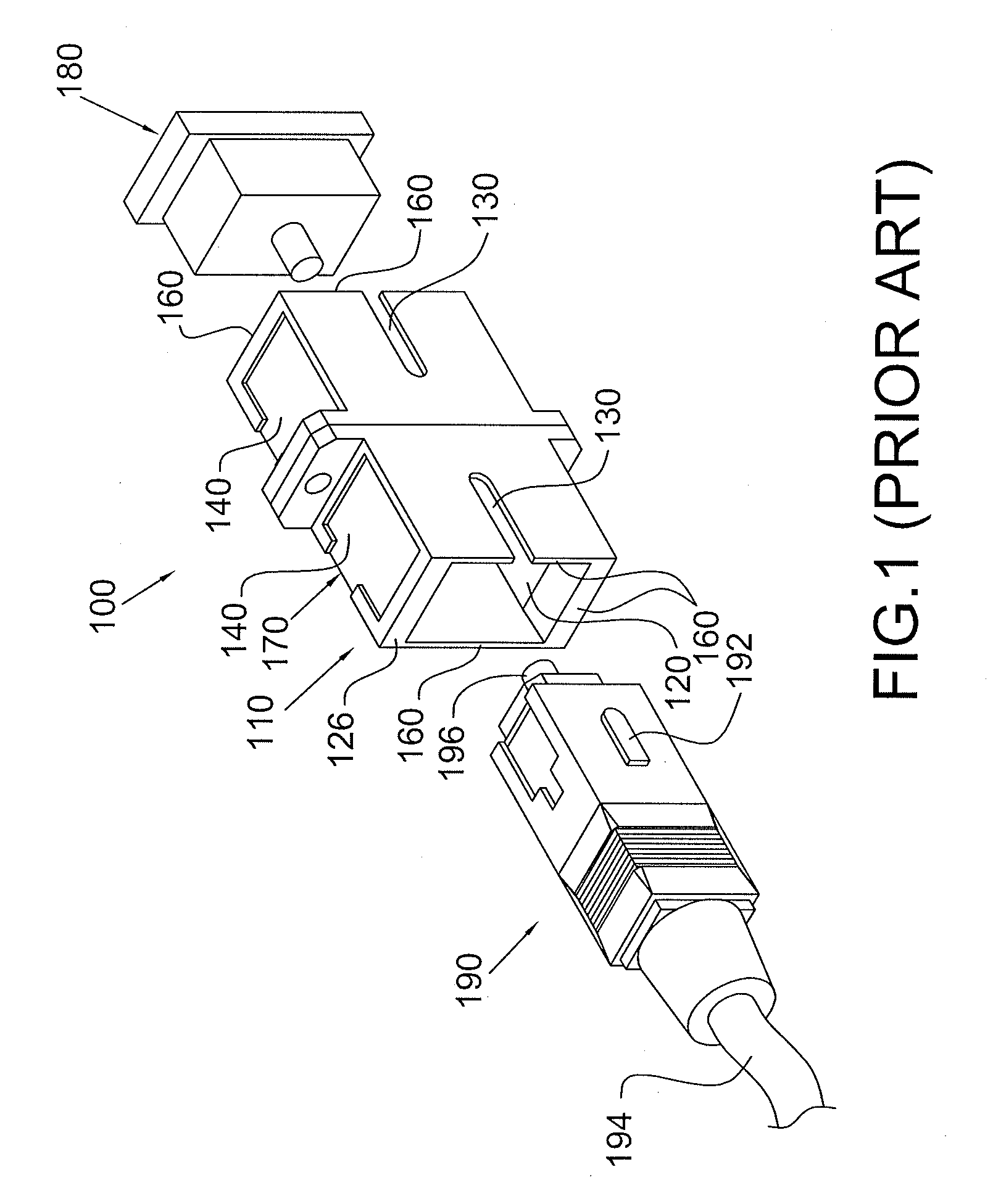 Optical fiber adapter with shutter member