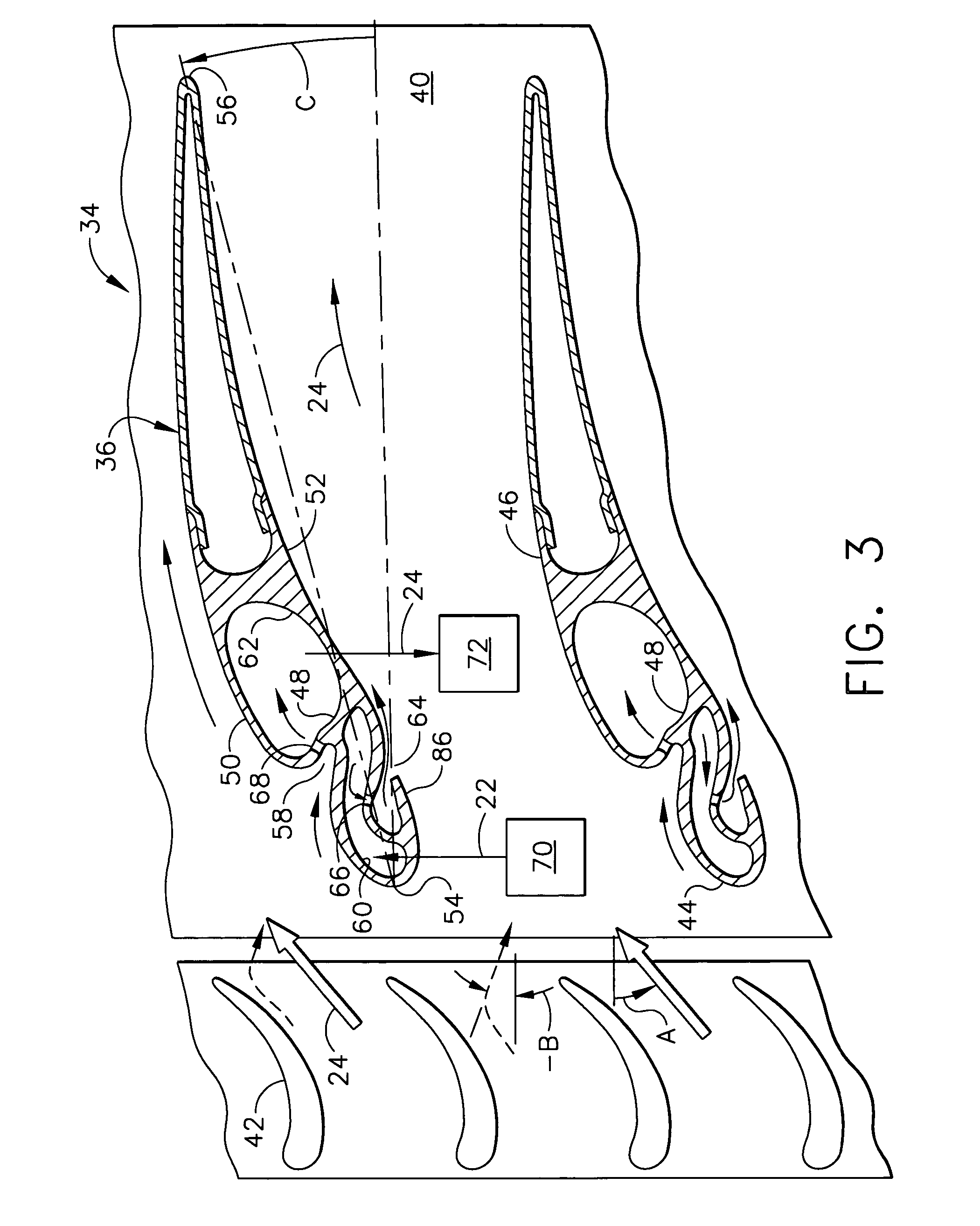 Bifurcated outlet guide vanes