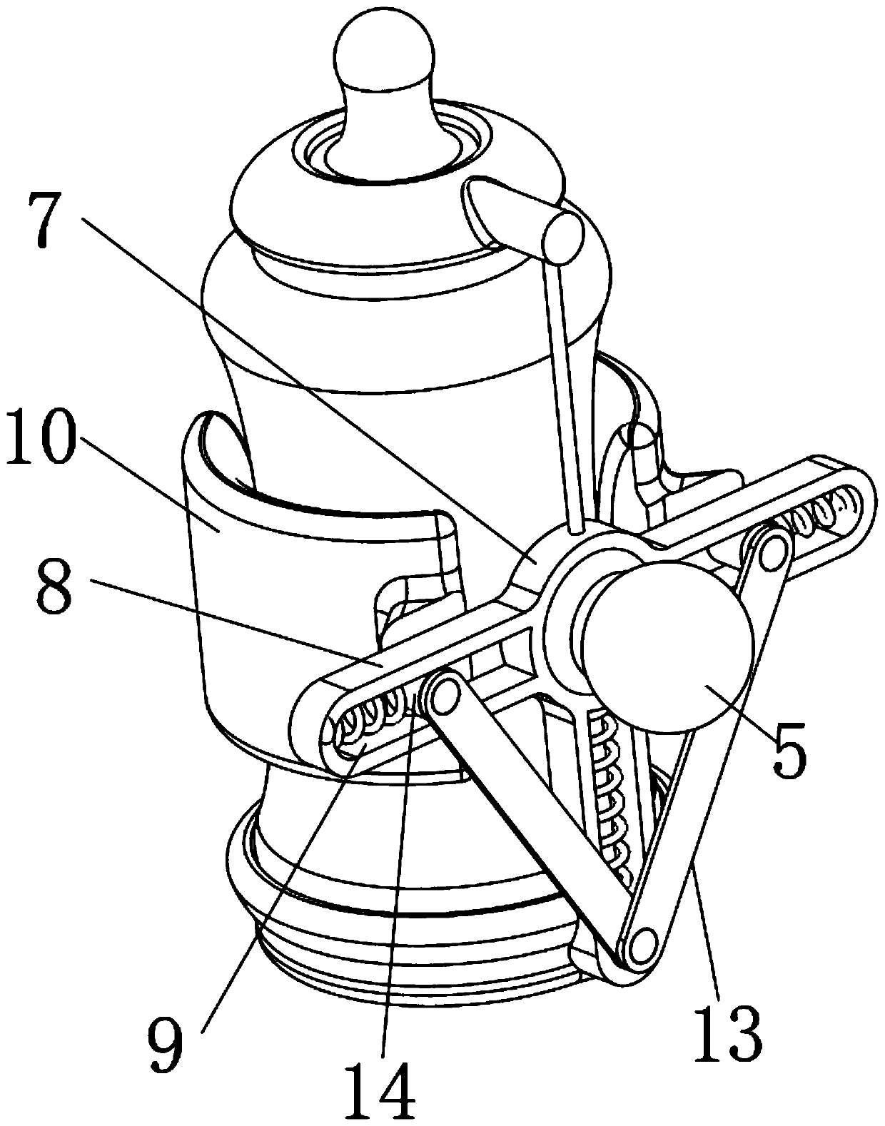 Portable suspension type fixing device for infant feeding bottle