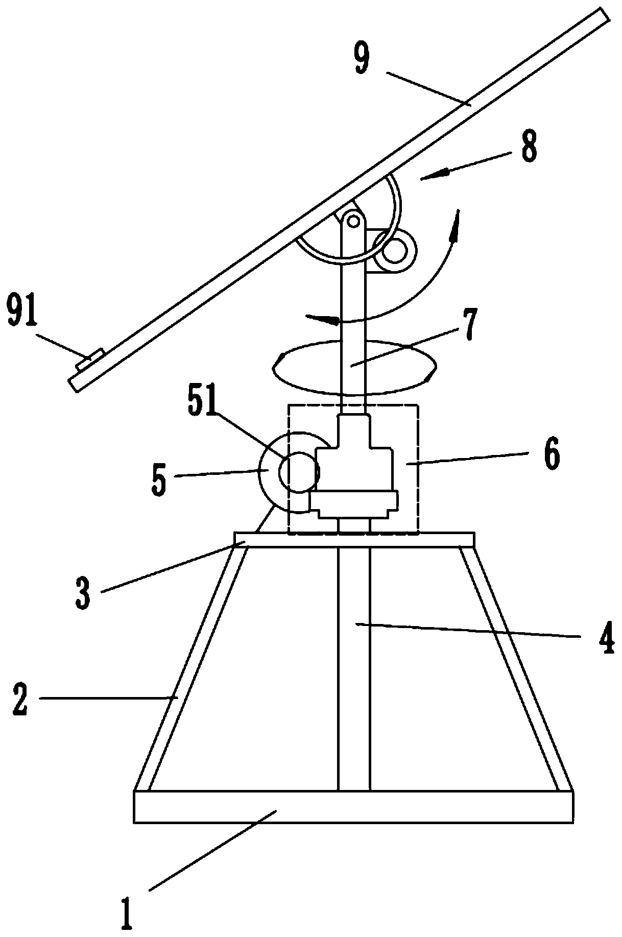 A tracking adjustment device for photovoltaic panels