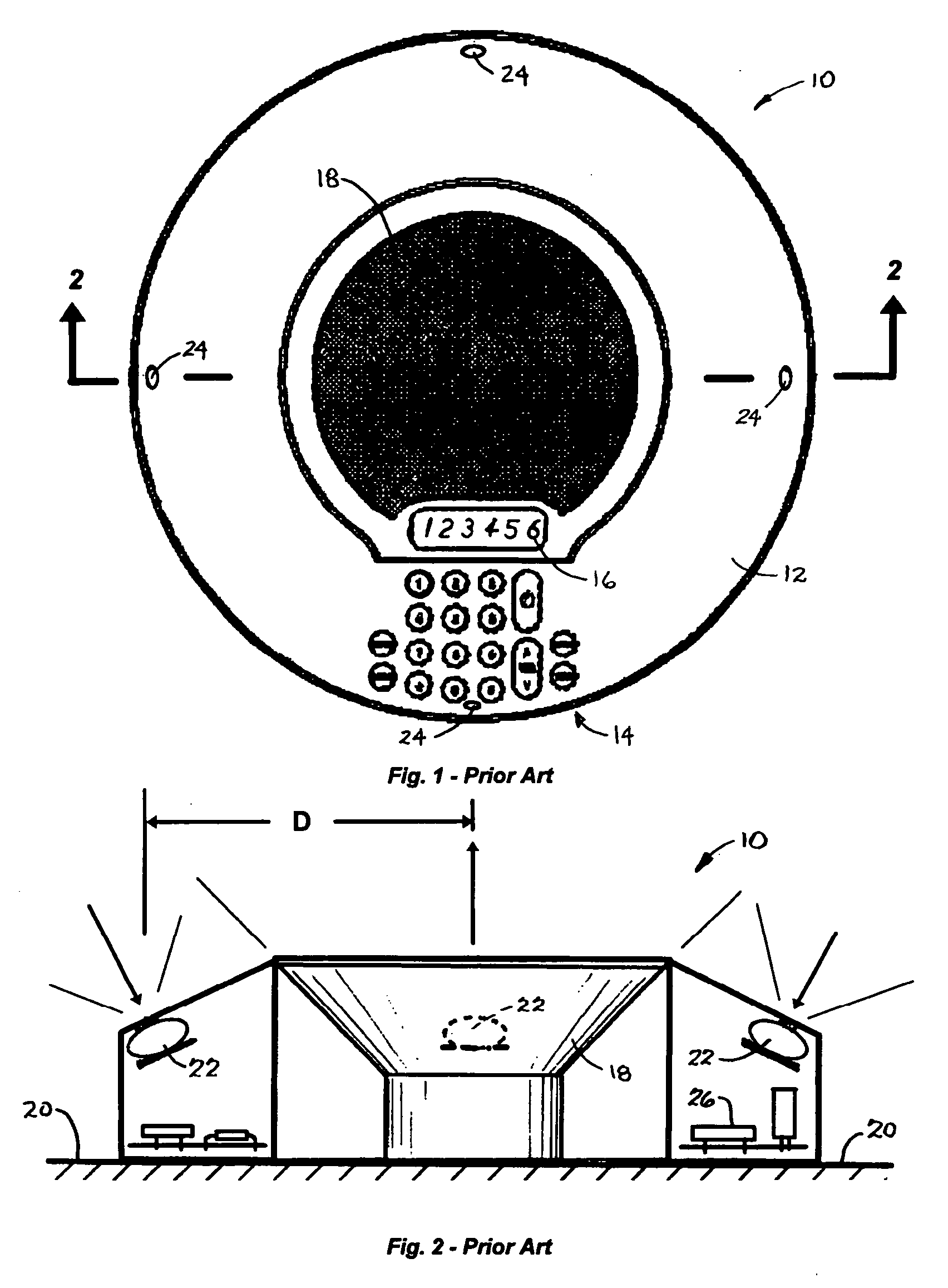 Speakerphone with downfiring speaker and directional microphones