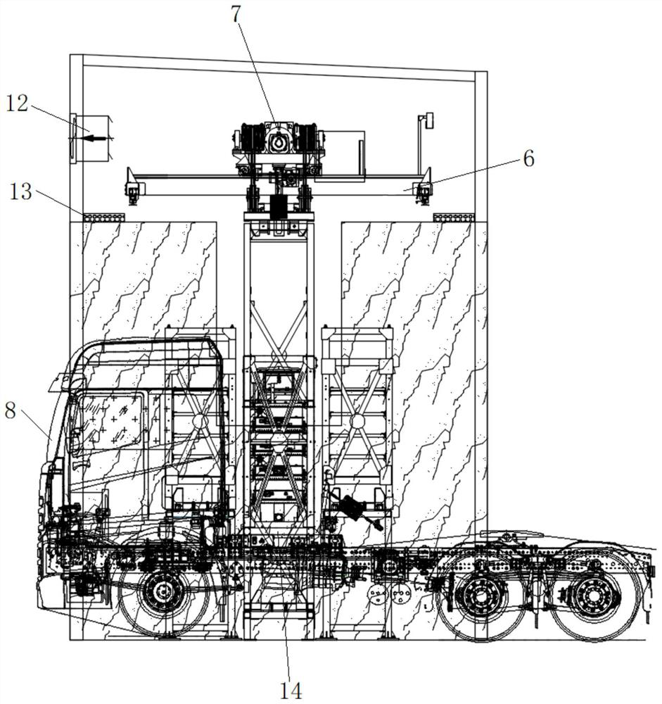 Commercial vehicle fixed charging and battery swapping station