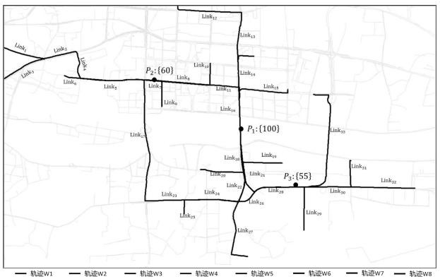 Traffic survey data and track data fused flow distribution method and system