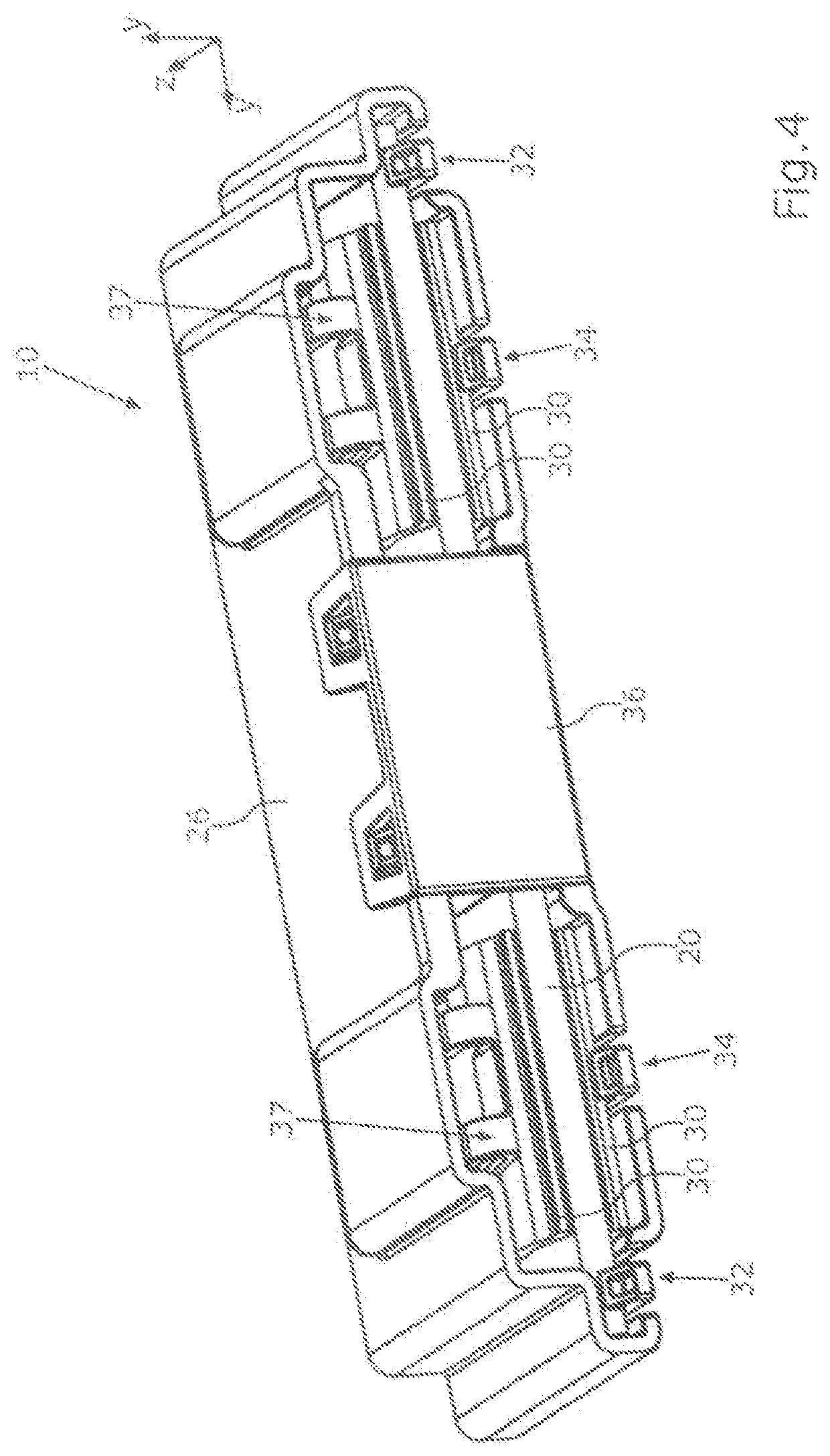 Pluggable module connector and method for electrically conductively connecting at least two battery modules