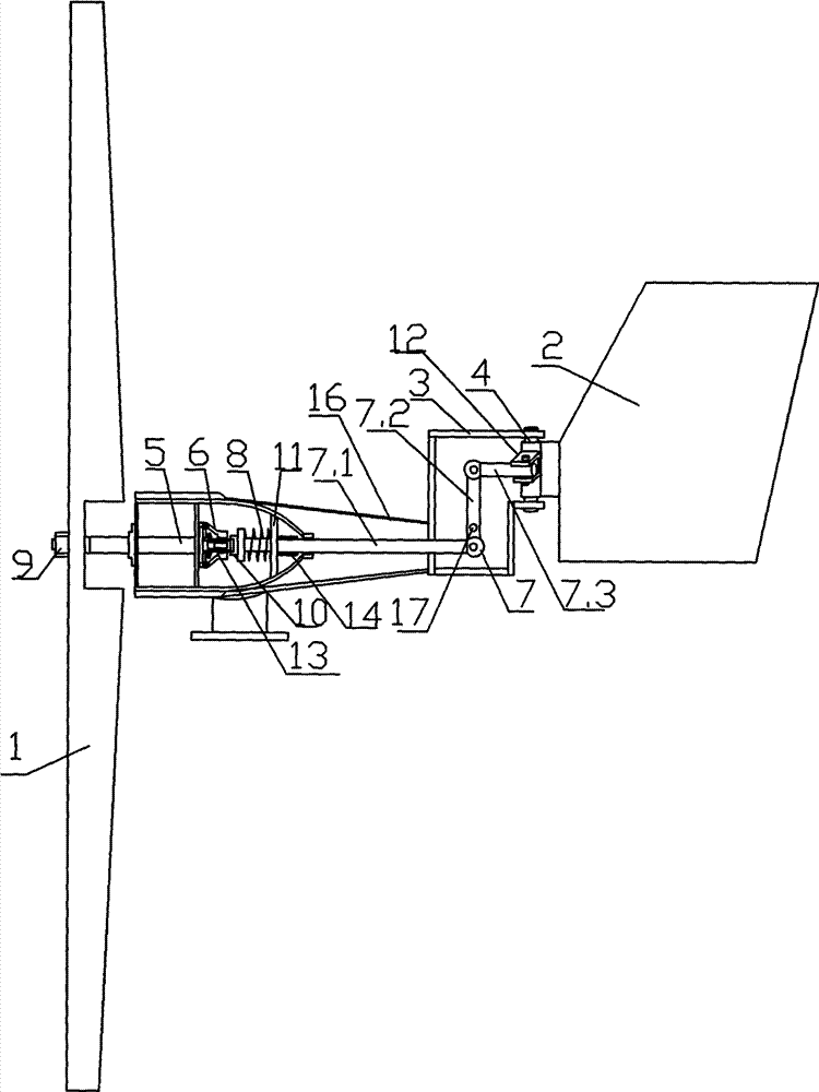 Centrifugal speed-regulating tail-folding yaw type wind power generator