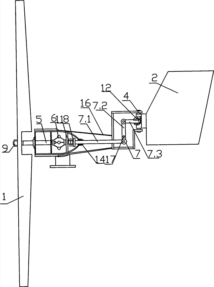 Centrifugal speed-regulating tail-folding yaw type wind power generator