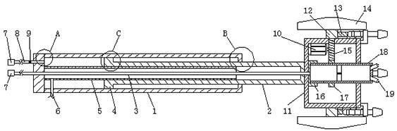 Hole depth measuring device on anchor rod trolley