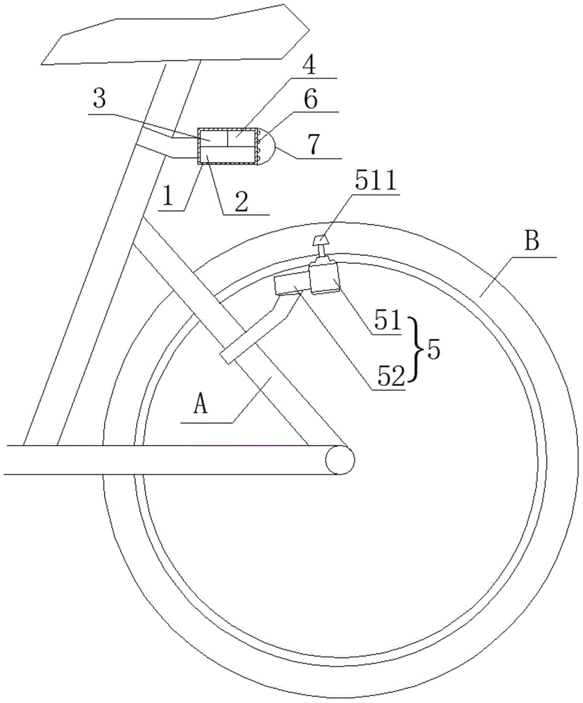 Brake warning lamp of self-power generation bicycle