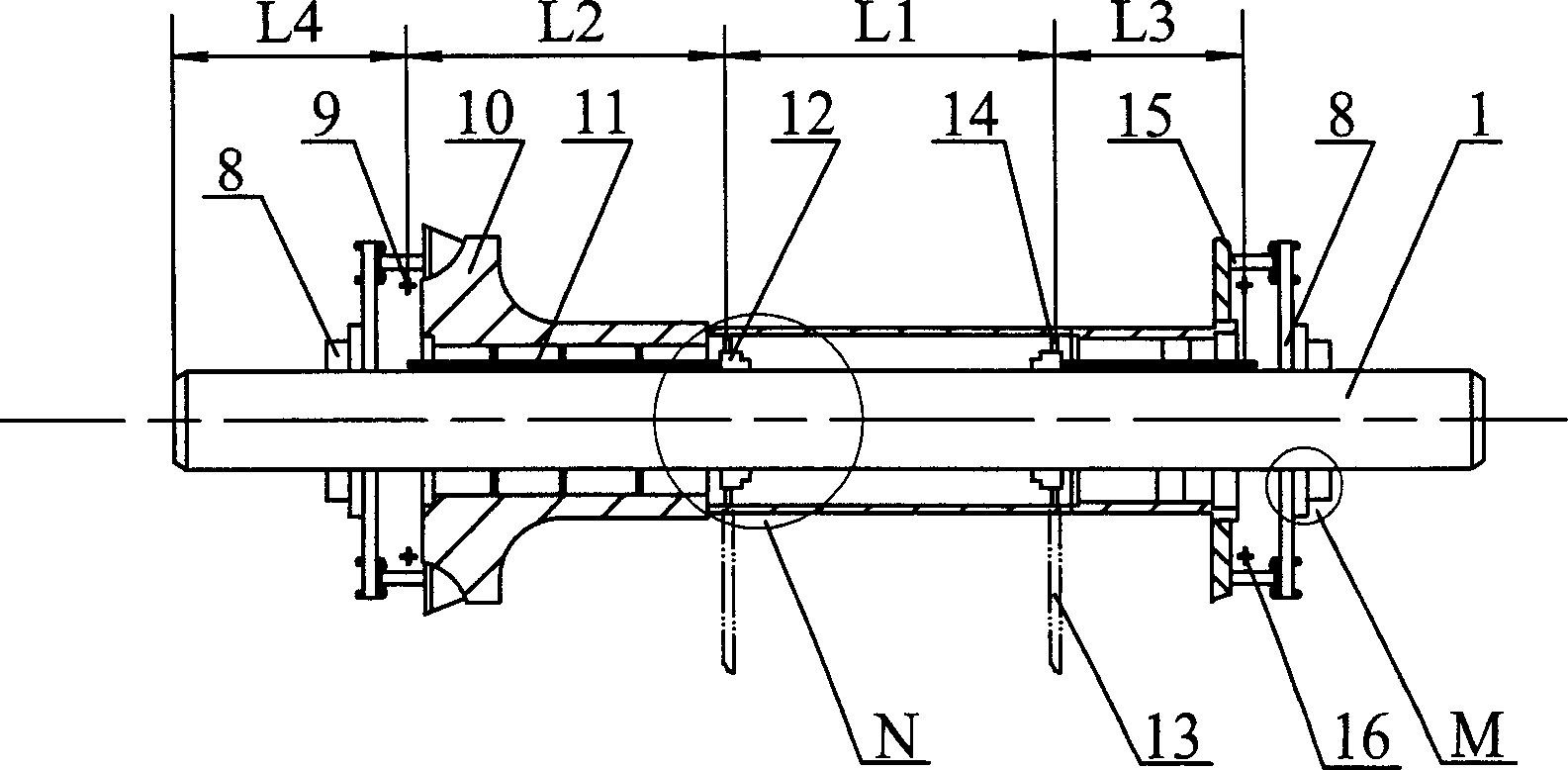 Marine stern axle tube boring technological equipment erecting process