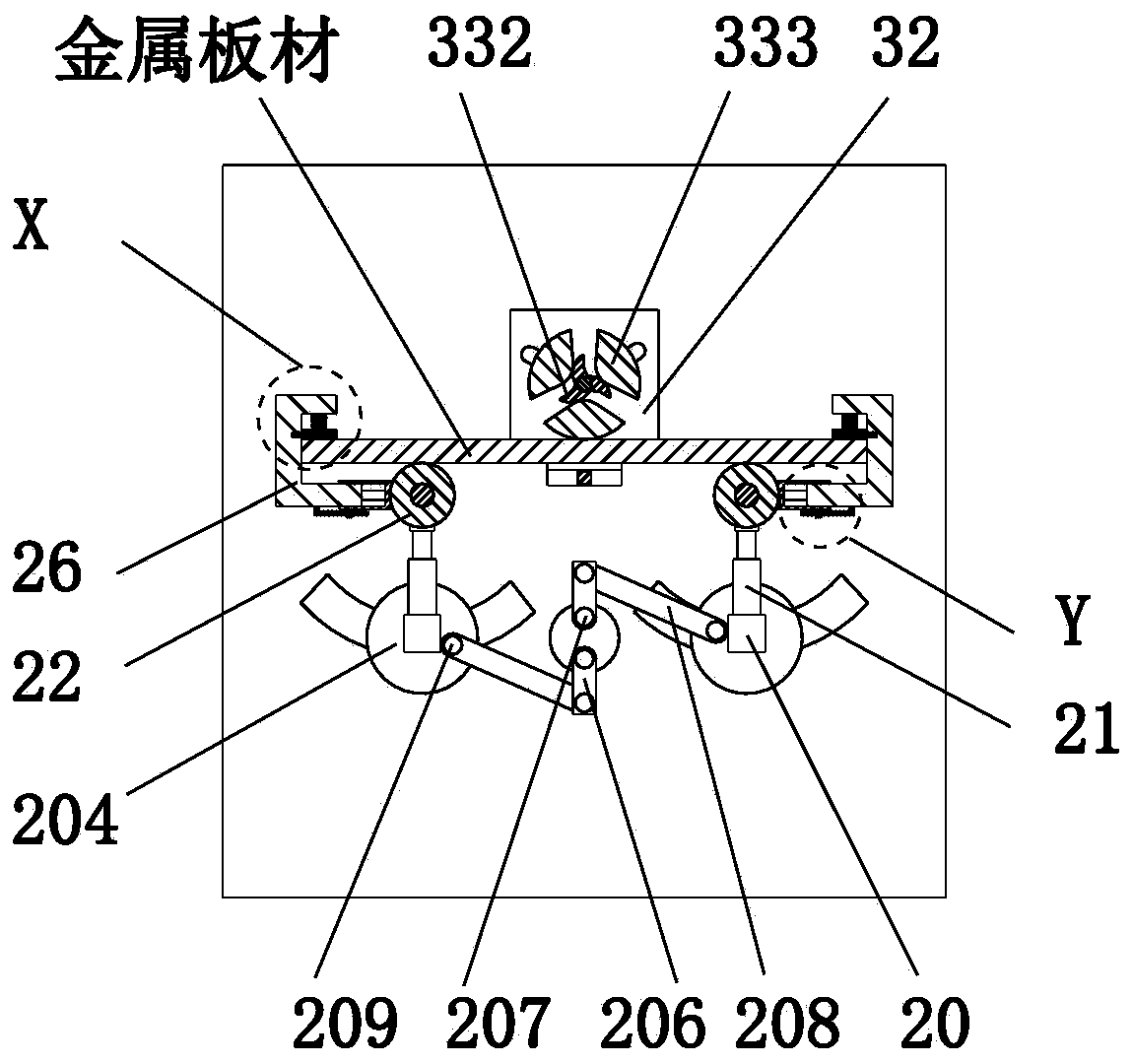 Metal plate bending machining die