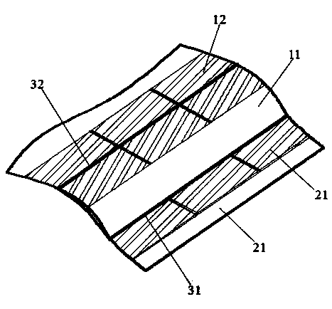 Stepped anti-puncture fabric with lap joint seam and preparation method thereof