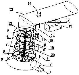 High-temperature hot air device suitable for waste gas circulation heating of brick kiln