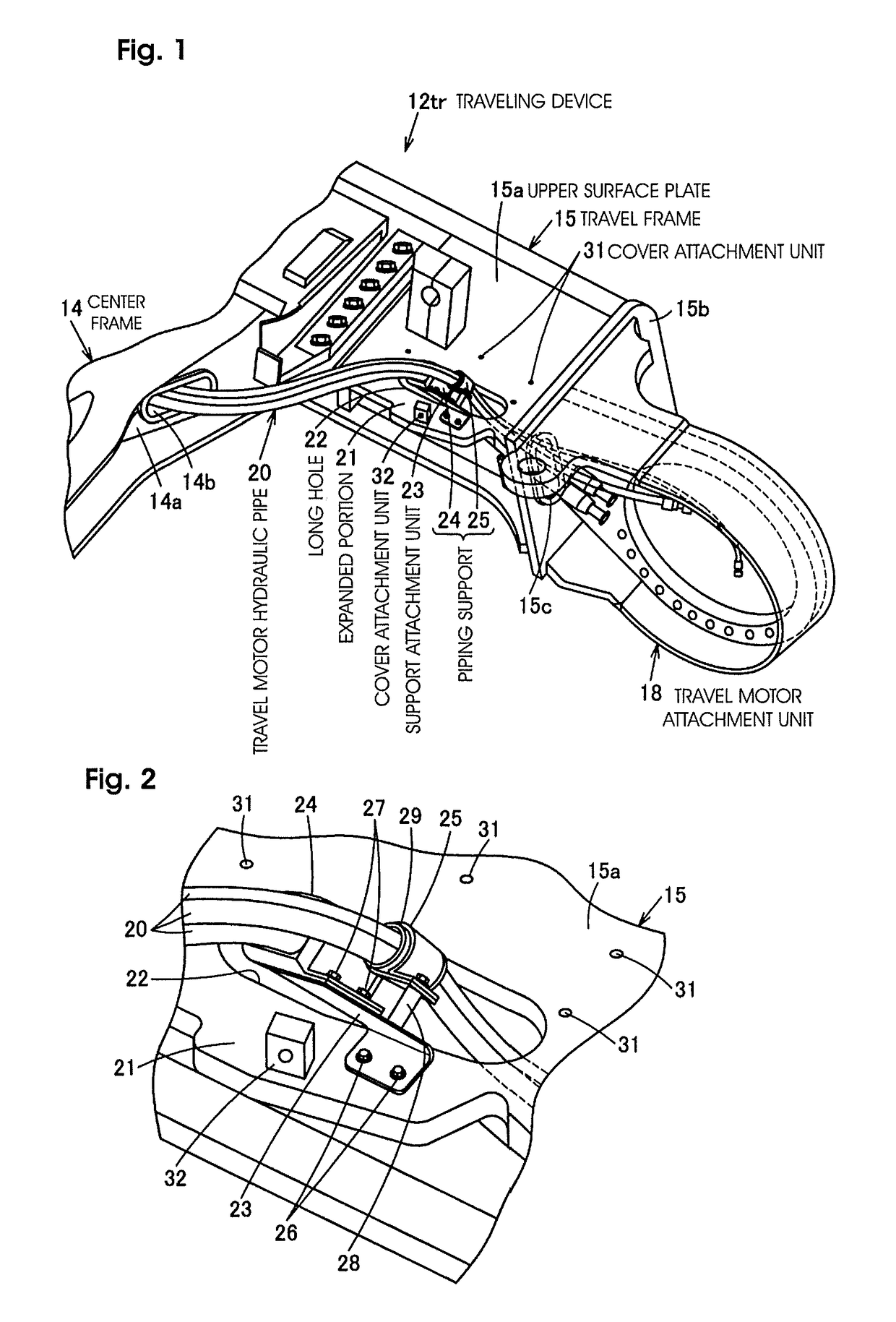 Traveling device and working machine