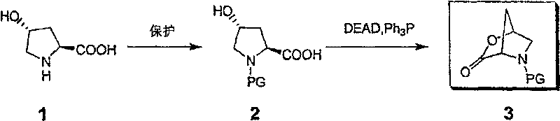 Industrial continuous preparing process of N-tert-butoxy carbonyl-5-aza-2-oxa-3-one-dicyclo-[2,2,1] heptane