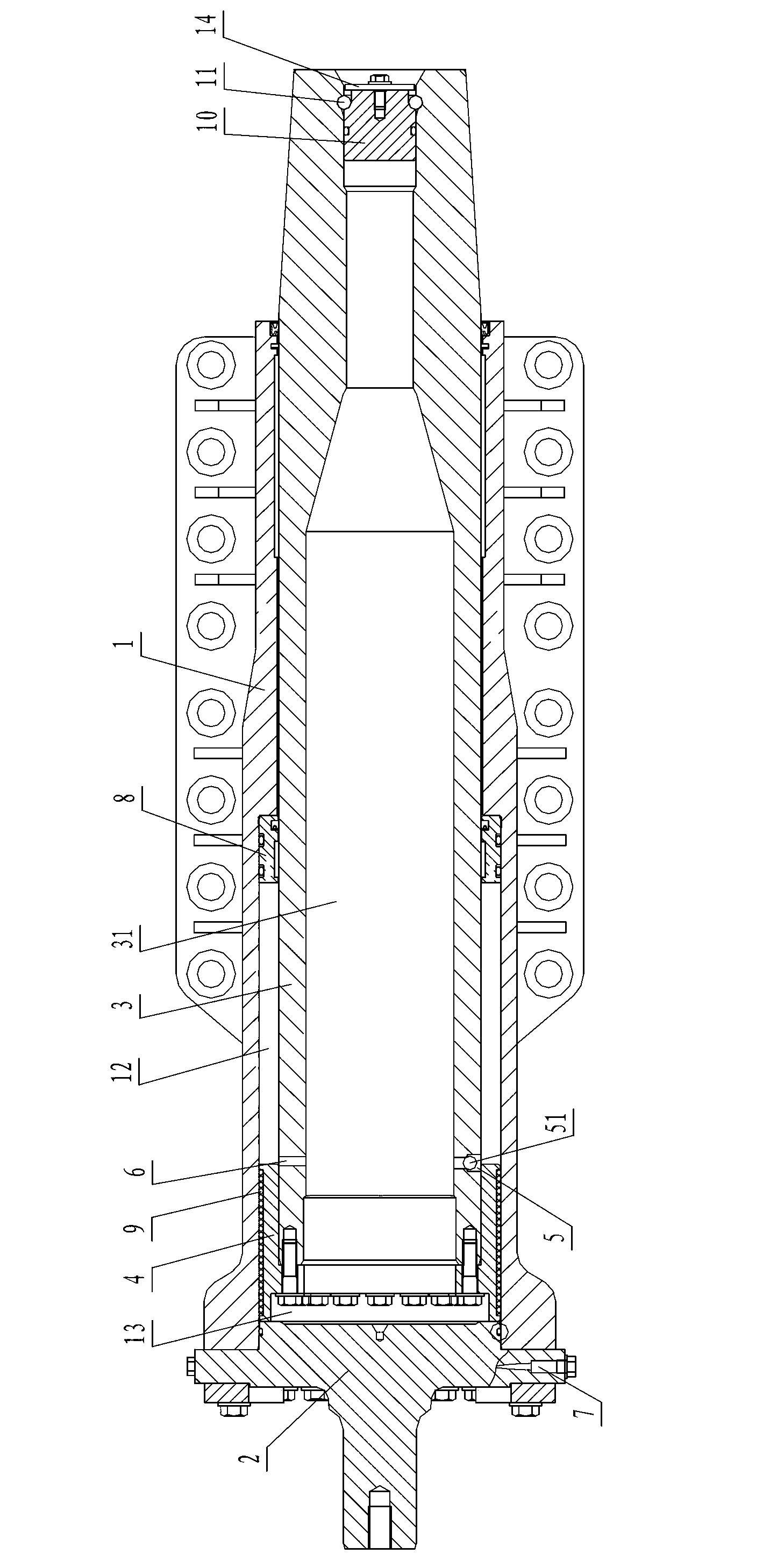 Front suspension oil cylinder for mining vehicle