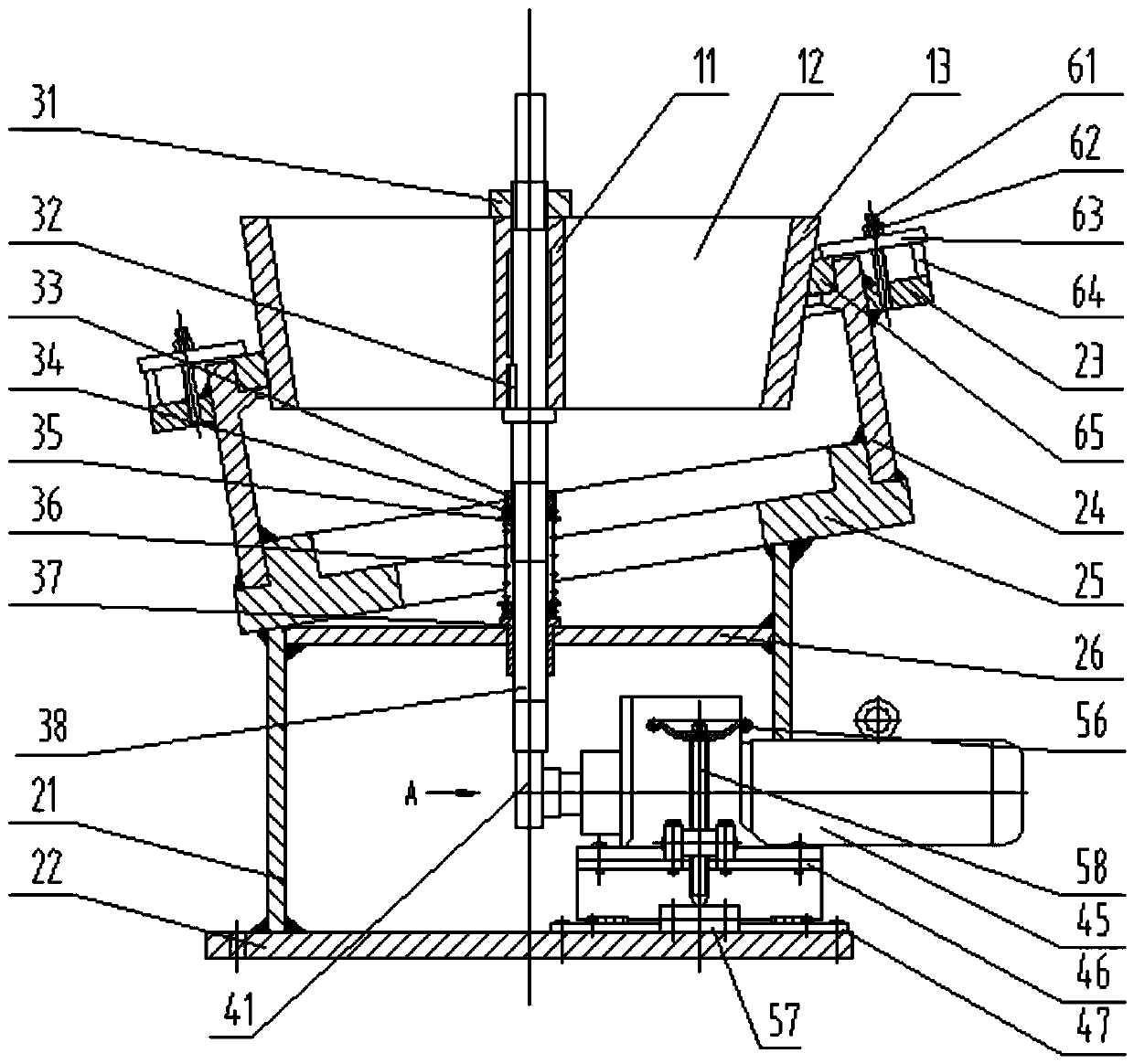 Grinding device of valve seat of butterfly valve