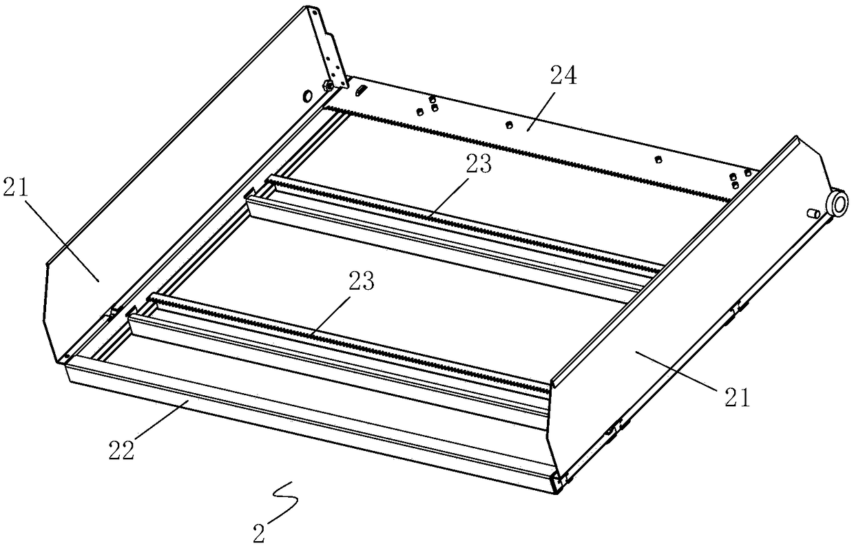 Tray structure with adjustable goods way width, and vending machine applying same