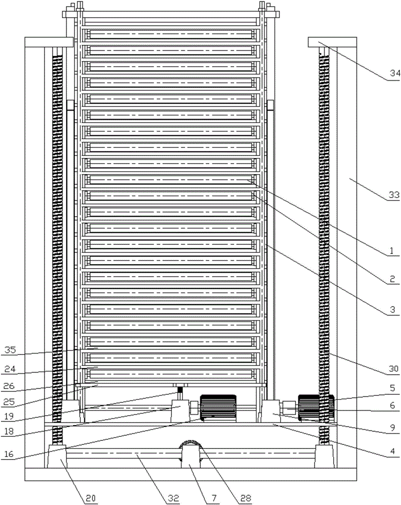 Magnesium oxide board pushing type stereoscopic storage device and storage method thereof