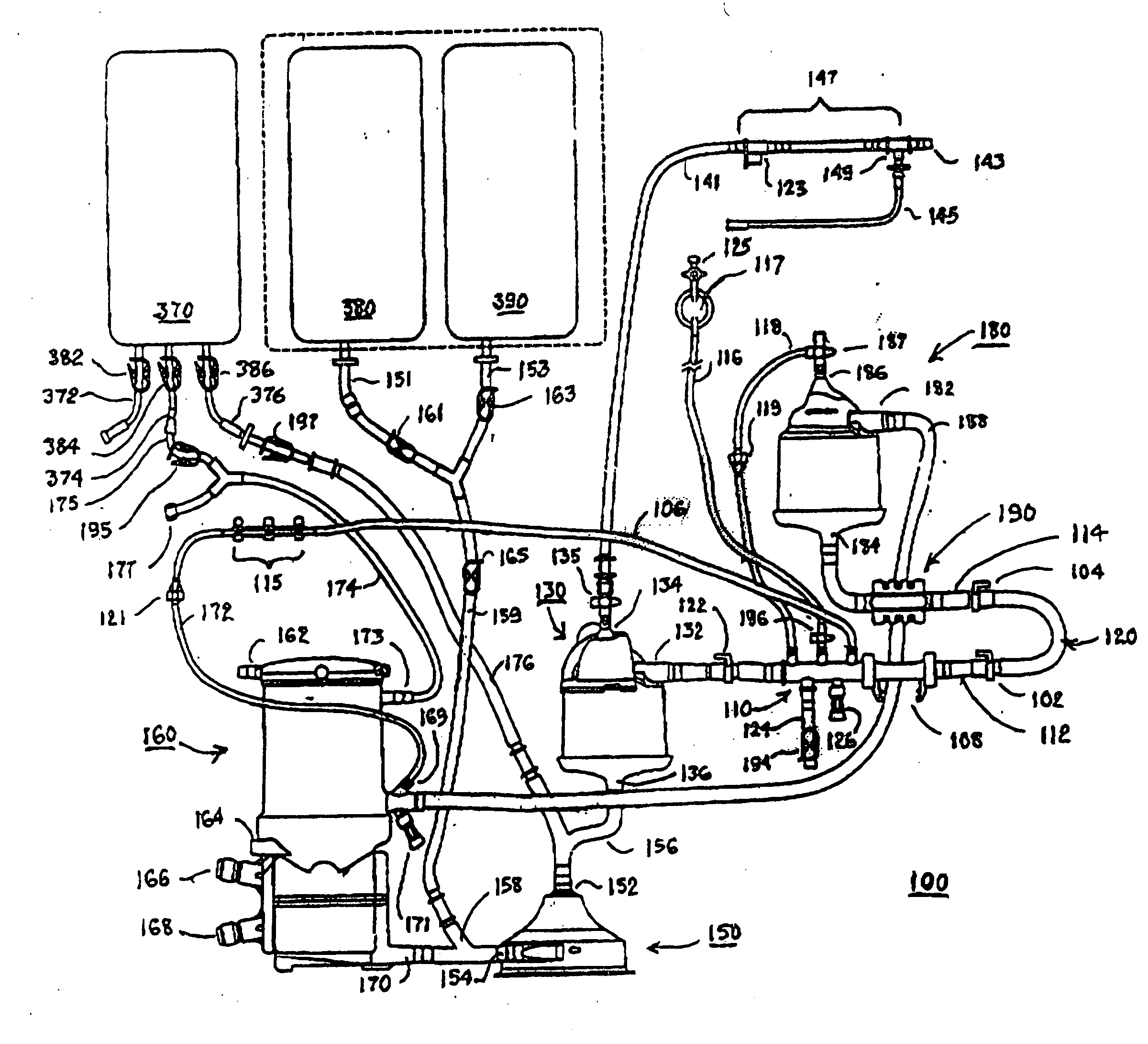 Disposable, integrated, extracorporeal blood circuit