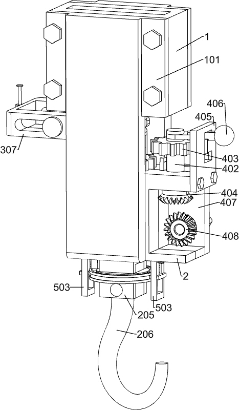 A hook anti-rotation positioning device