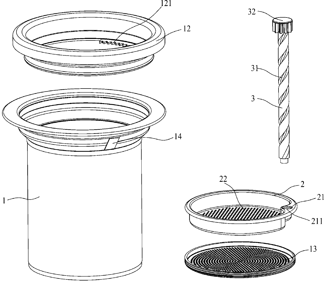 Lifting filter structure