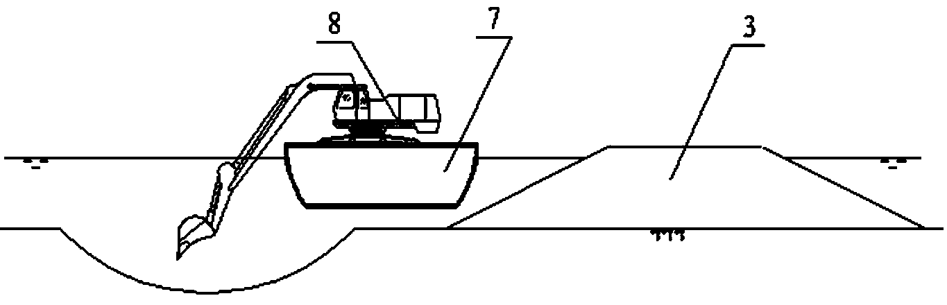 Technique for fast filling constructed wetland in shore area