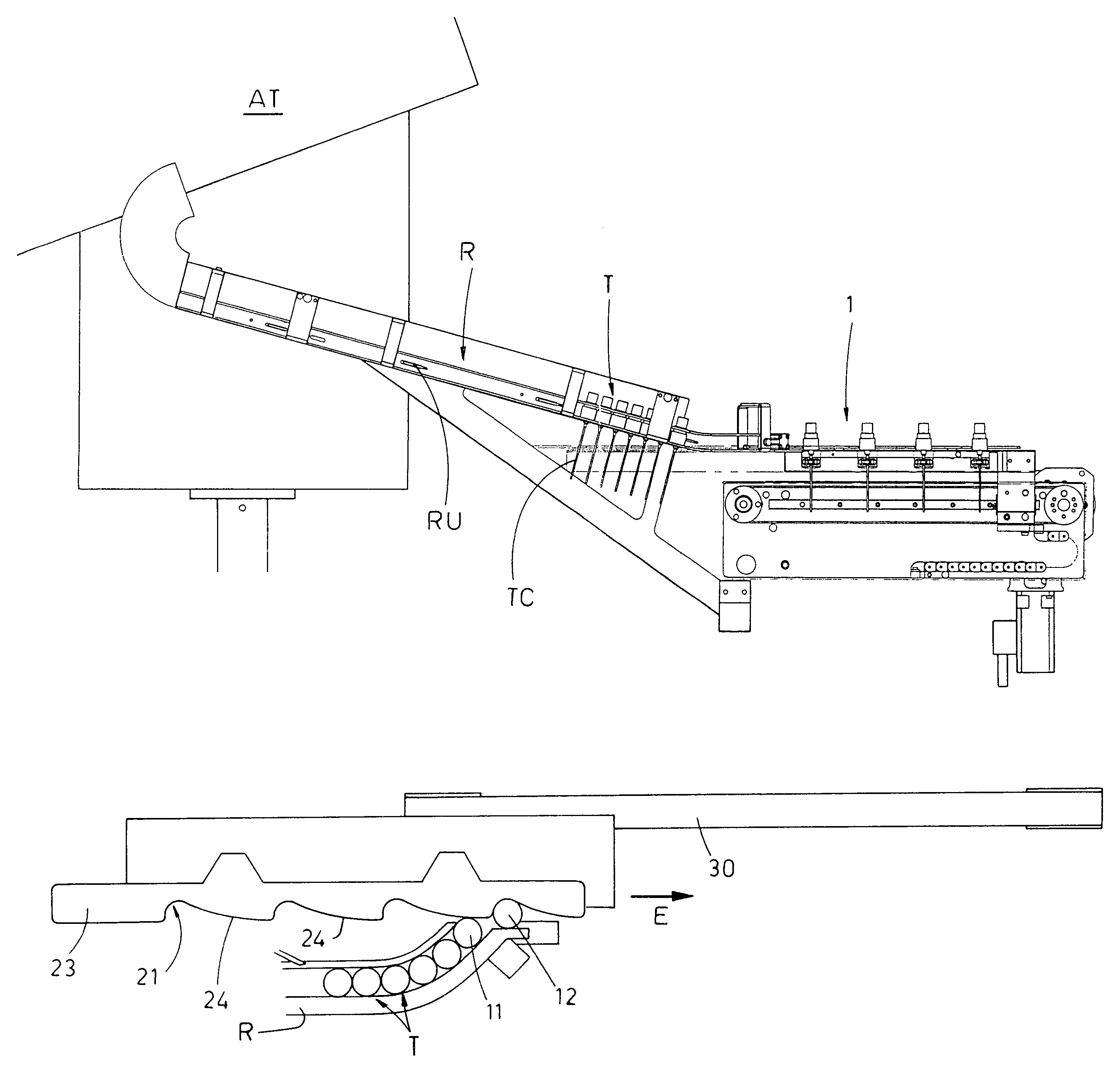 Device for singling out items coming from a feeder