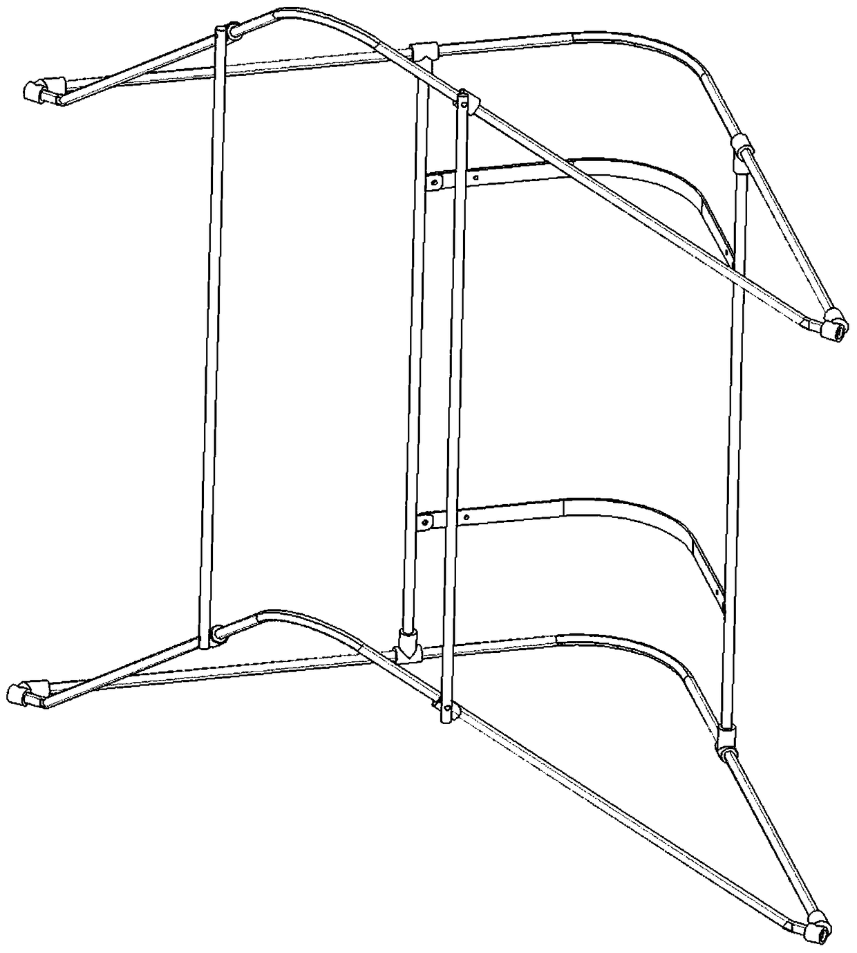 Corner turning-type folding bathtub applied to bathroom