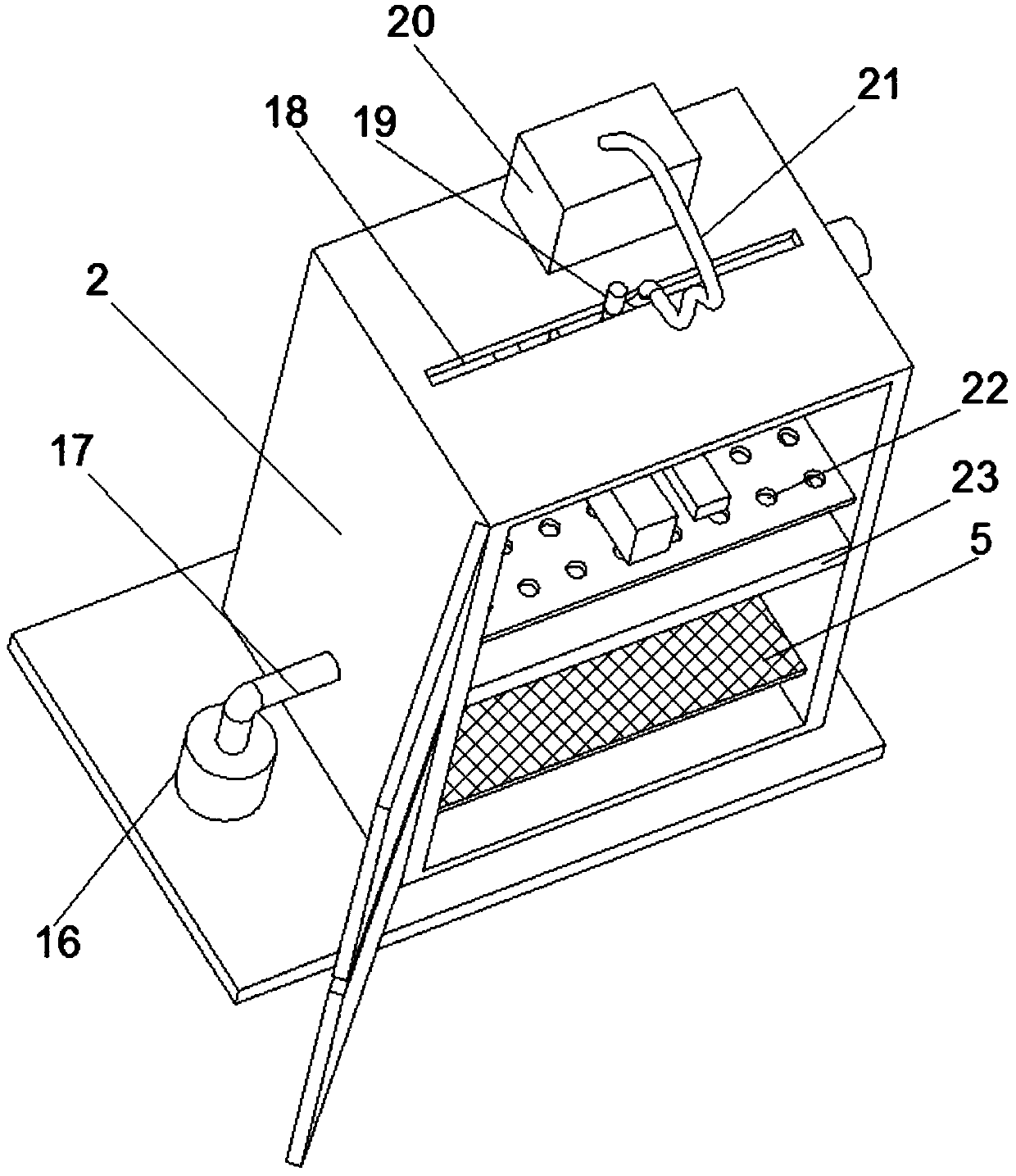 Cleaning and disinfection device for test department equipment