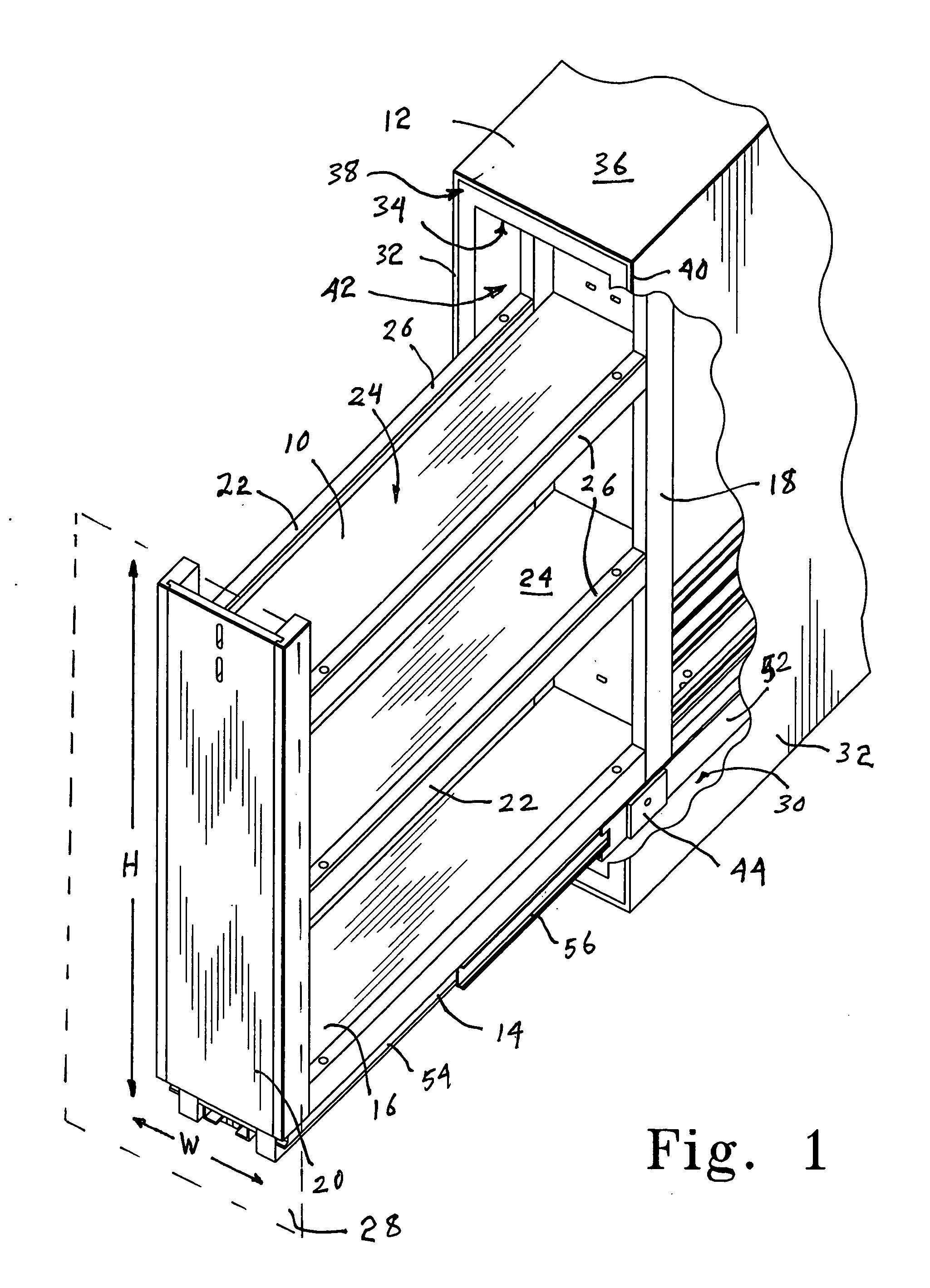 Laterally stablizing drawer slide for tall cupboard pull-out