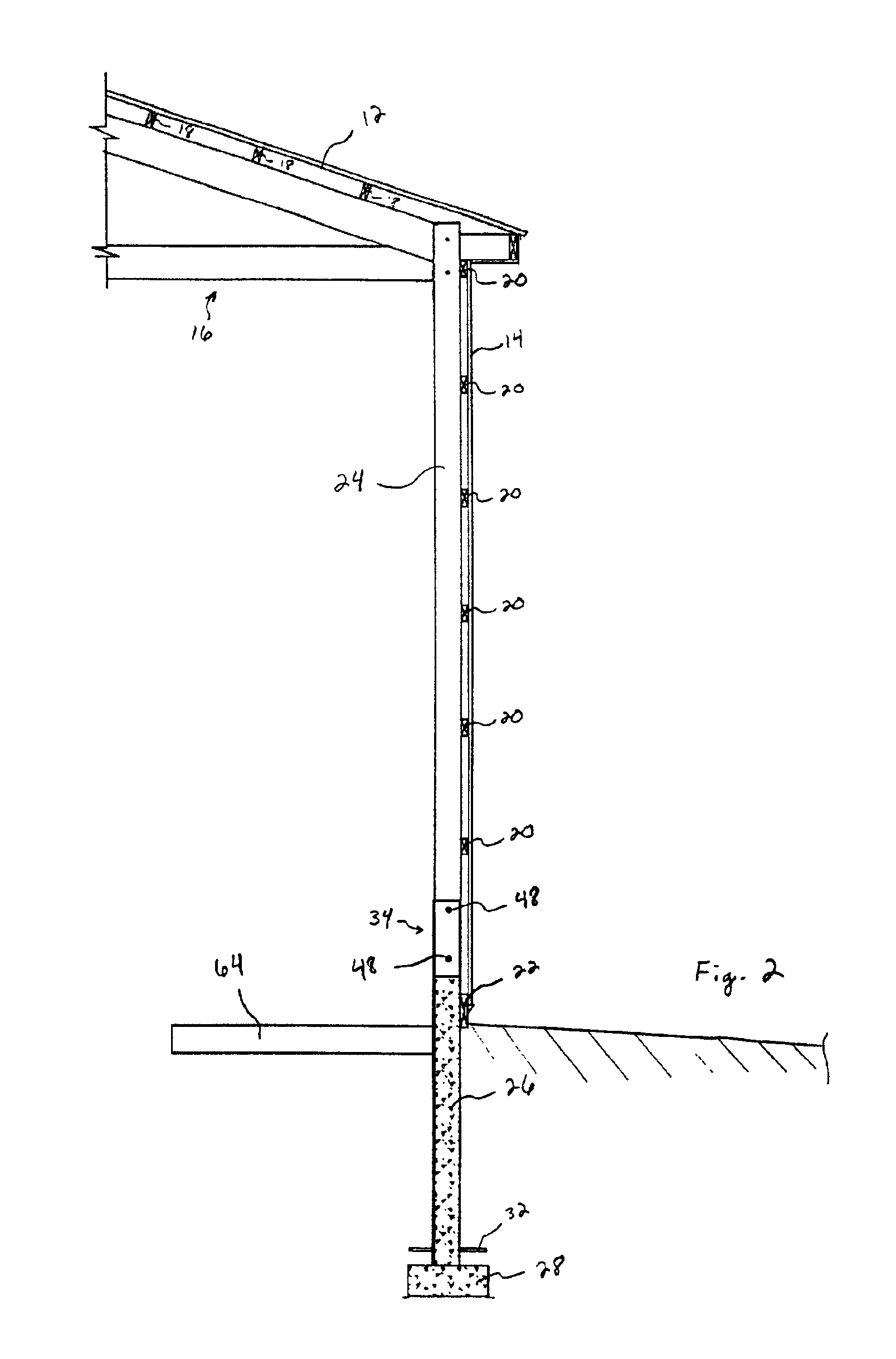 Precast concrete column for use in post-frame construction