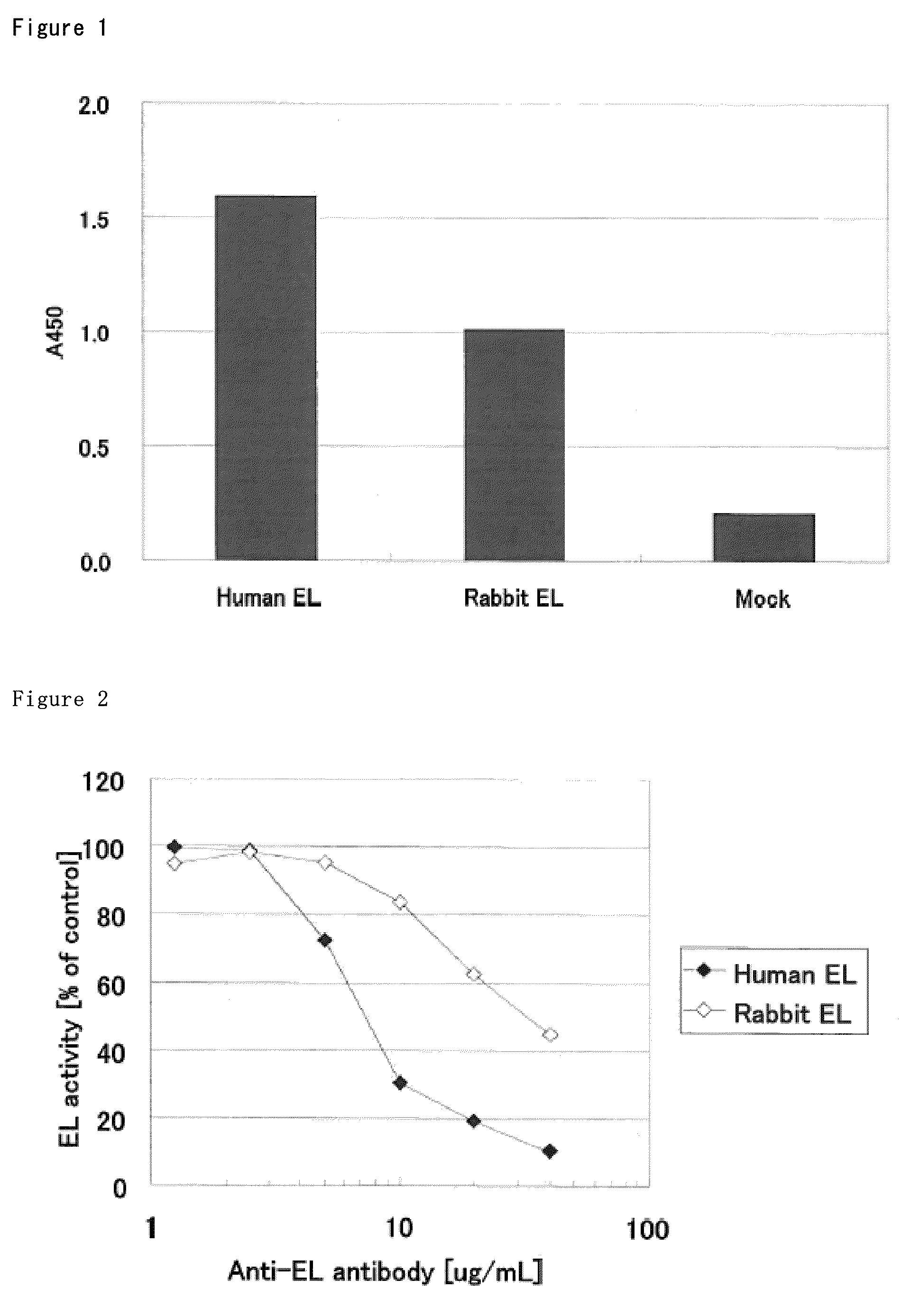 Monoclonal antibody against EL which inhibits enzyme activity of EL