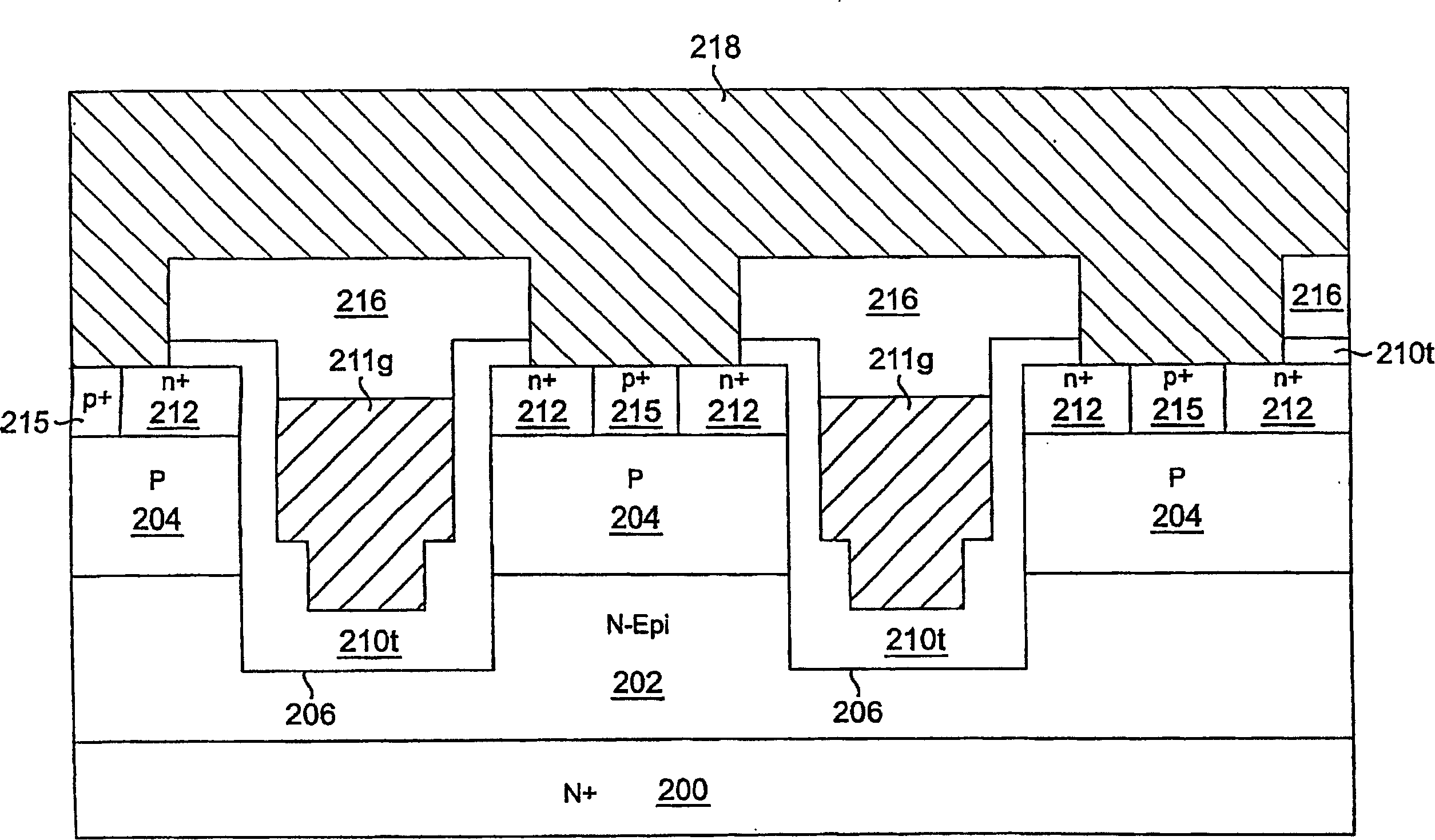 Trench mosfet having low gate charge