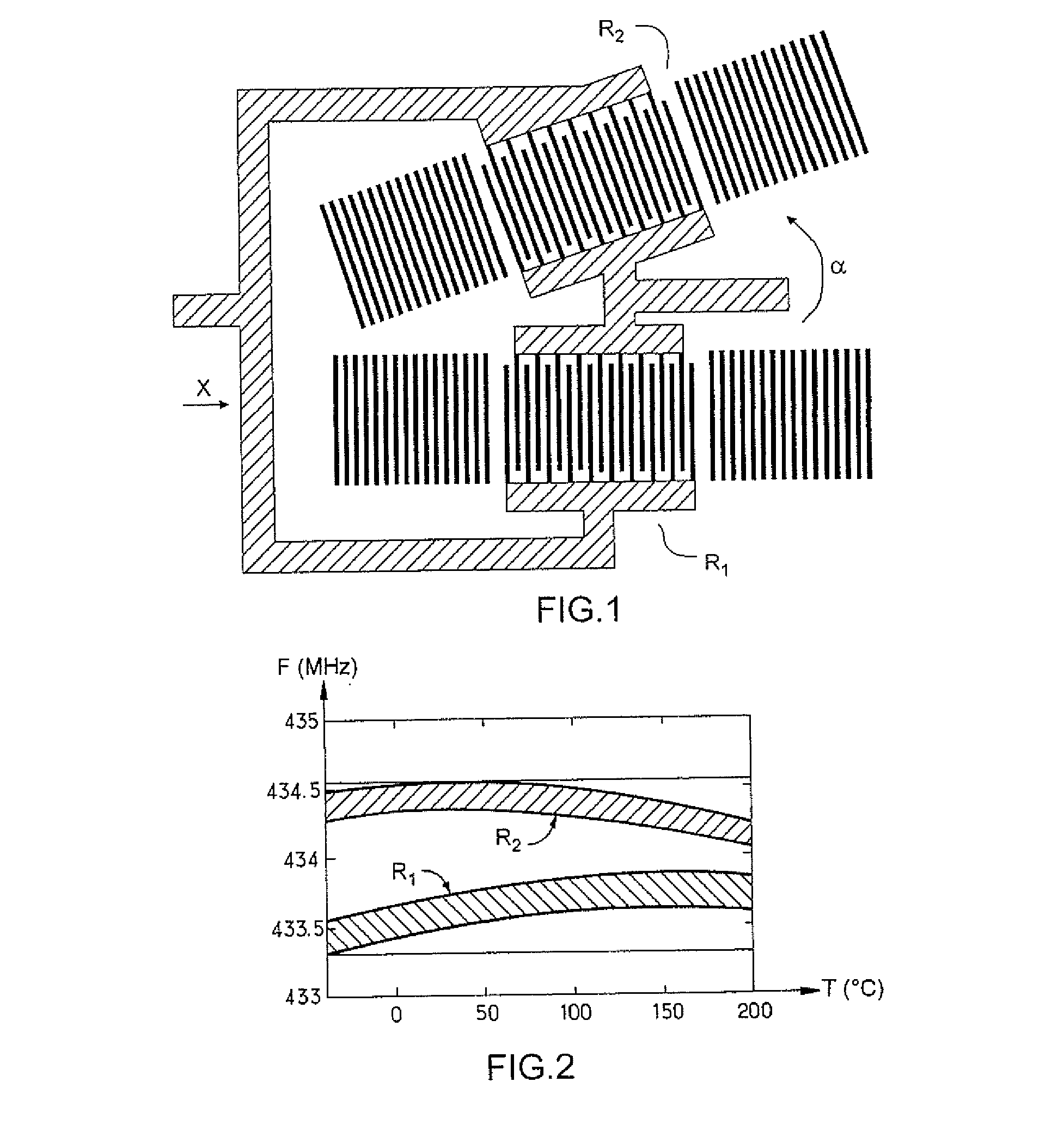 Process for the collective fabrication of calibration-free sensors based on acoustic wave devices