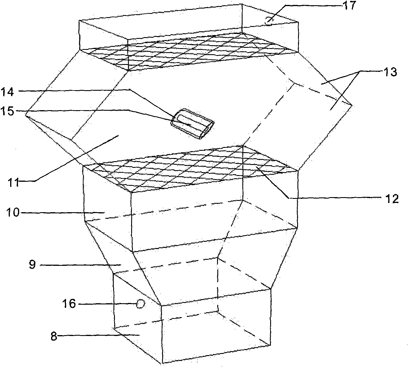 Absorption and photocatalysis integrated system for deep-treating organic waste water