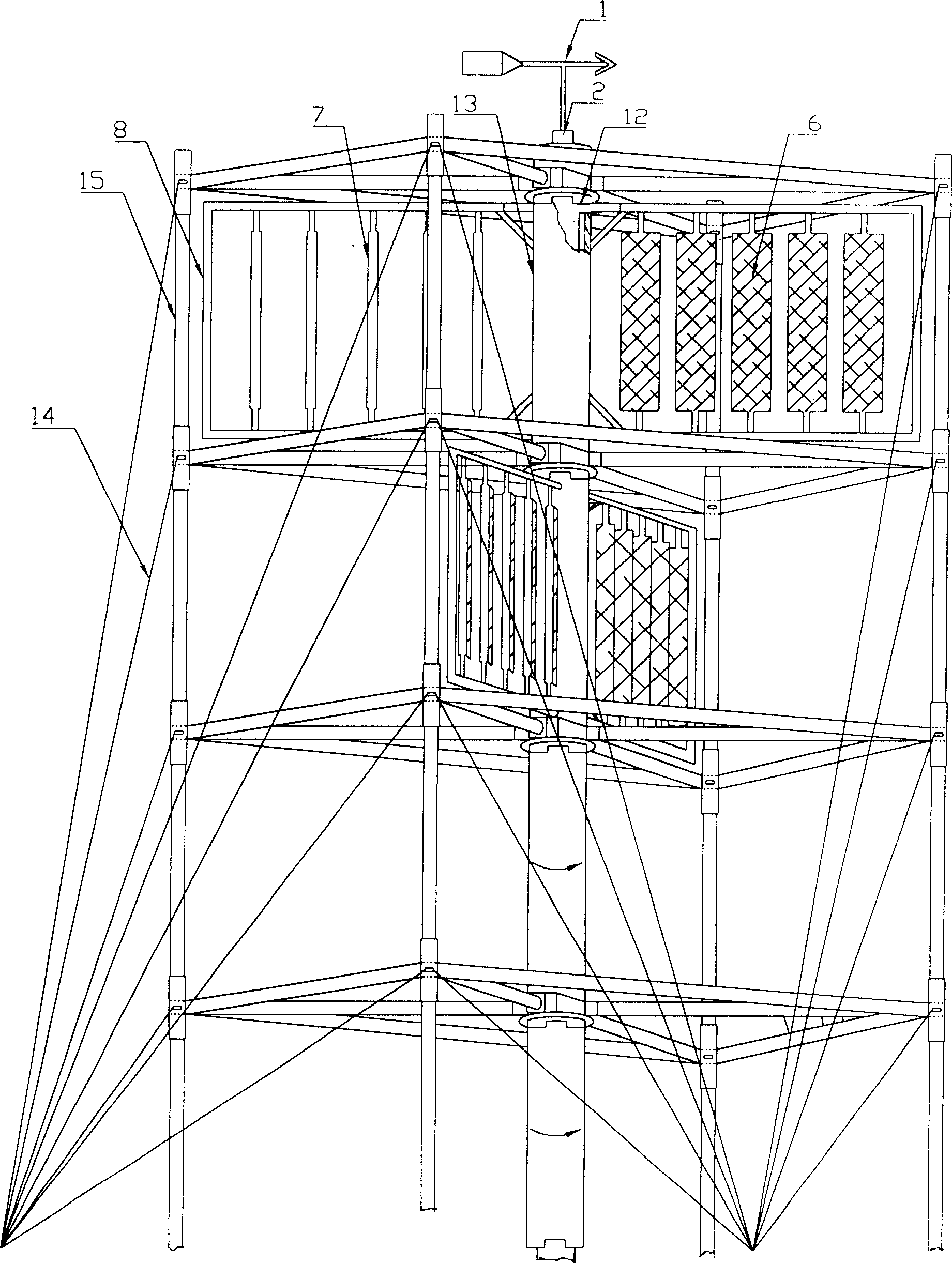 Integrated vertical shaft windmill