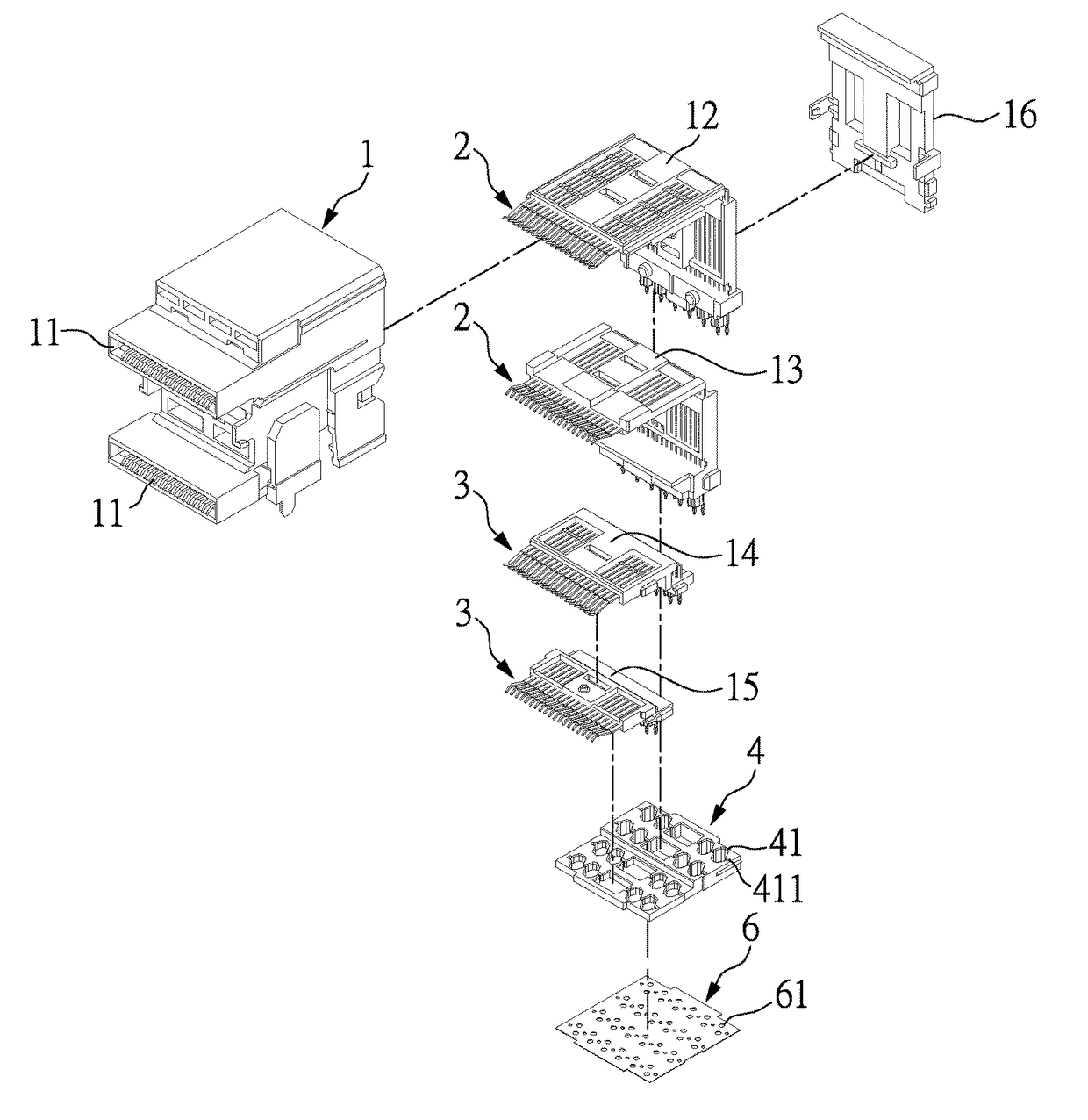 High frequency signal communication connector with improved crosstalk performance