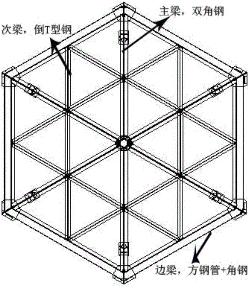 Inverted umbrella-shaped regular polygon steel structure module and installing method thereof