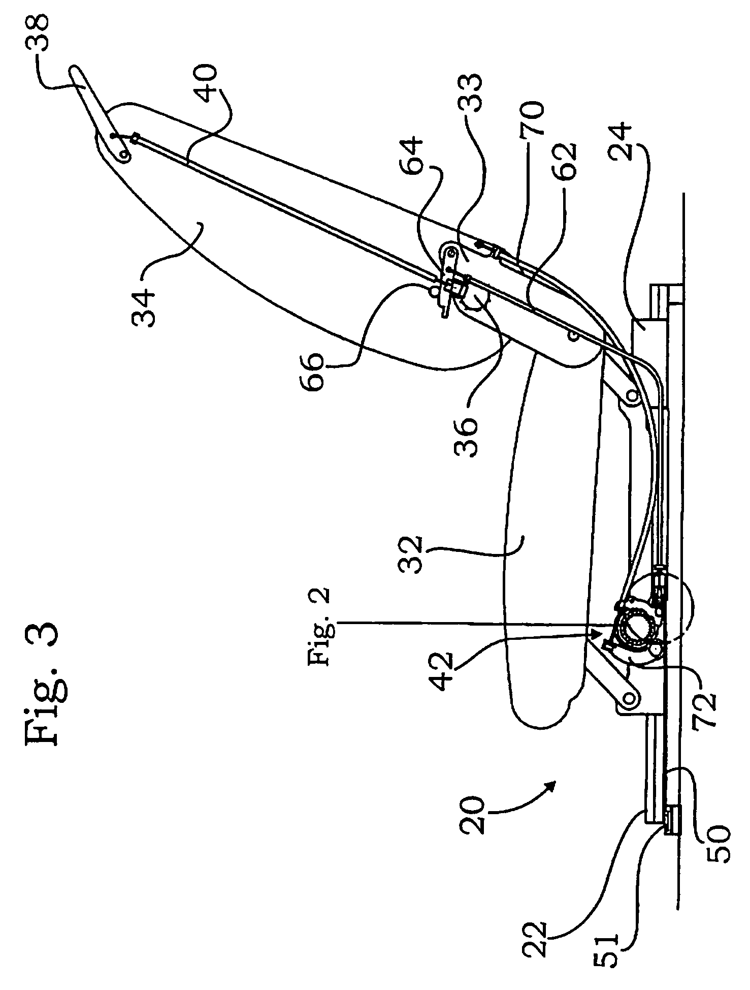 Forwardly movable vehicle seat with an underframe and two pairs of rails