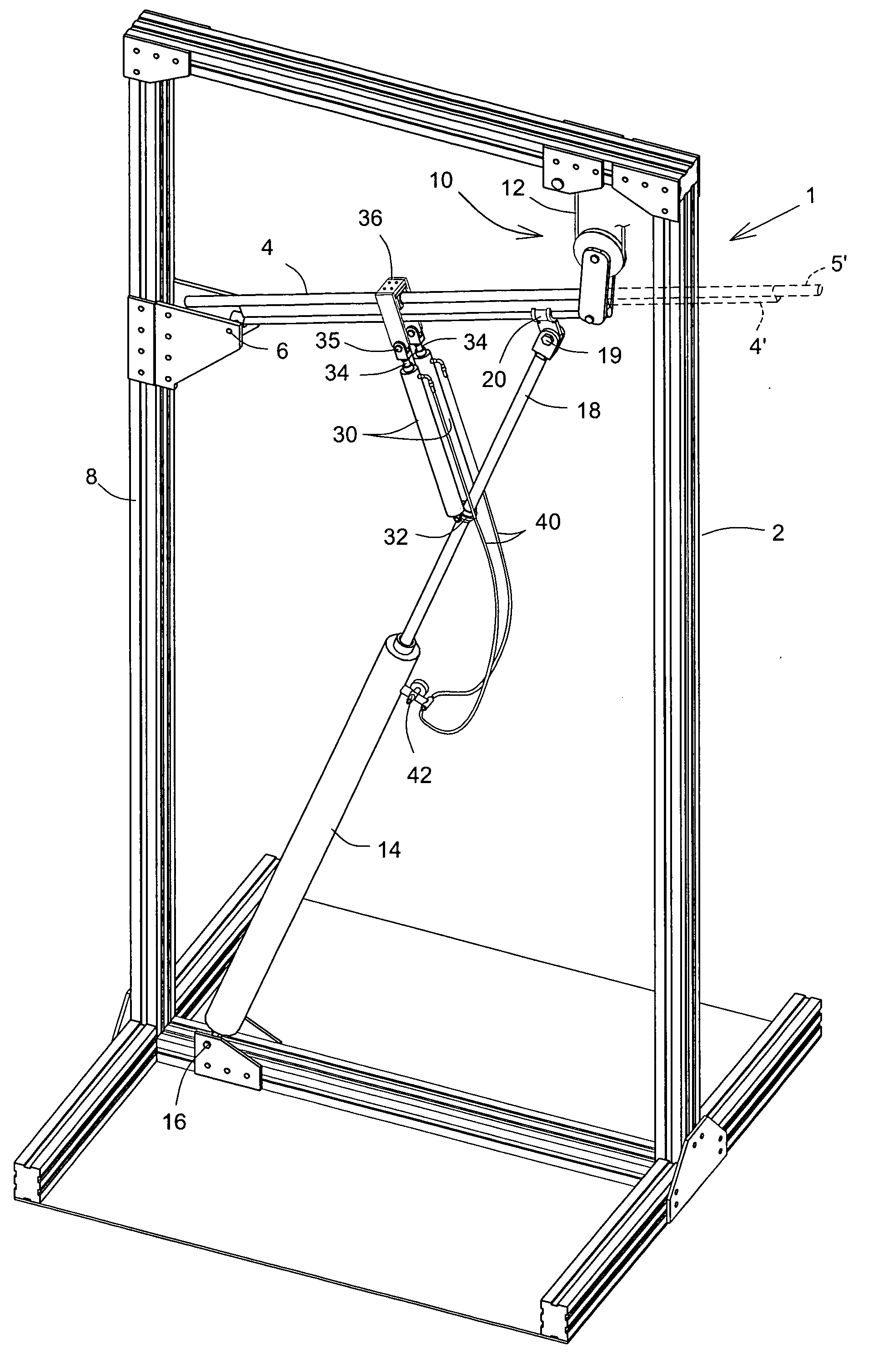 Weight lifting simulator apparatus