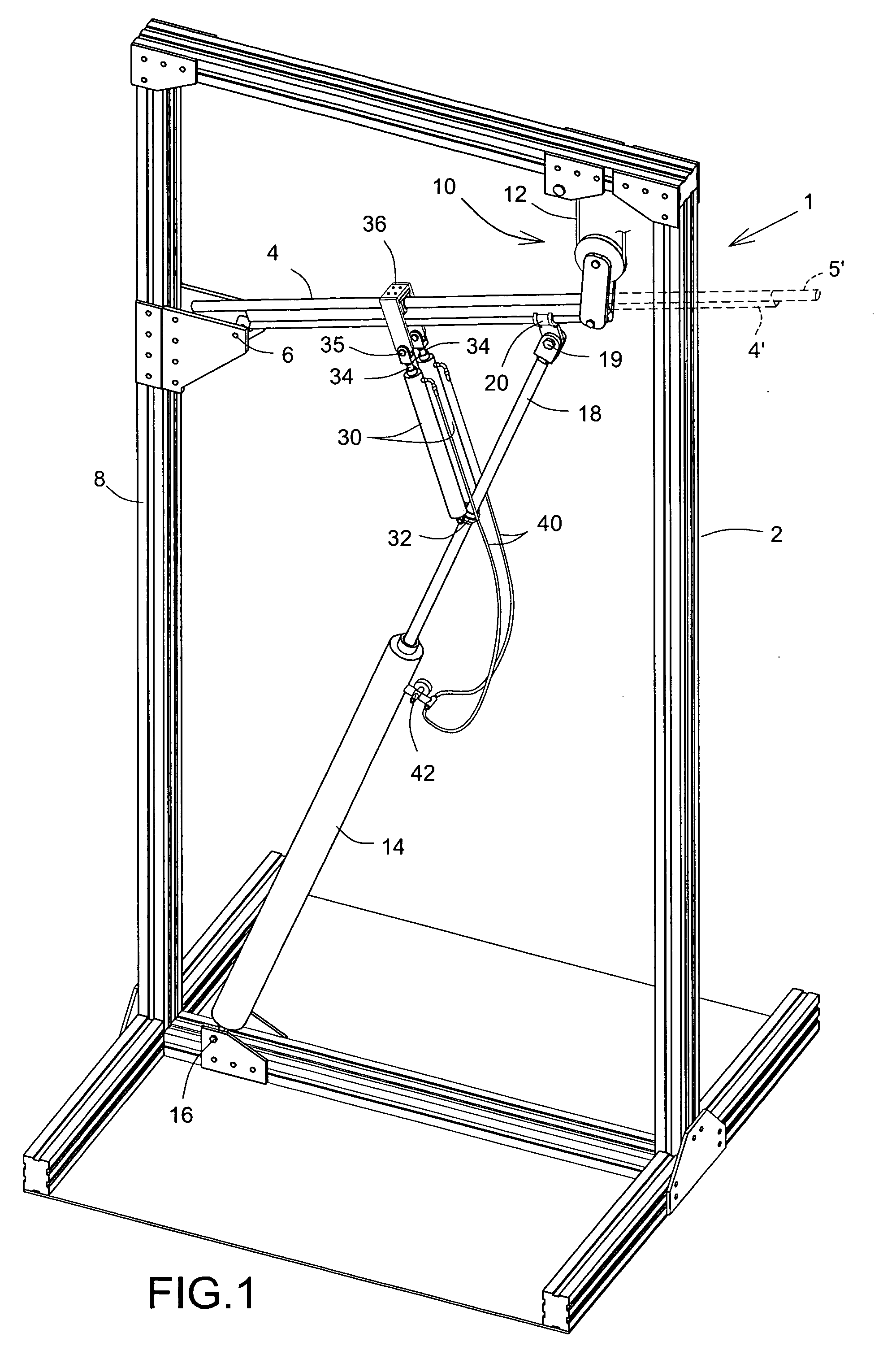 Weight lifting simulator apparatus