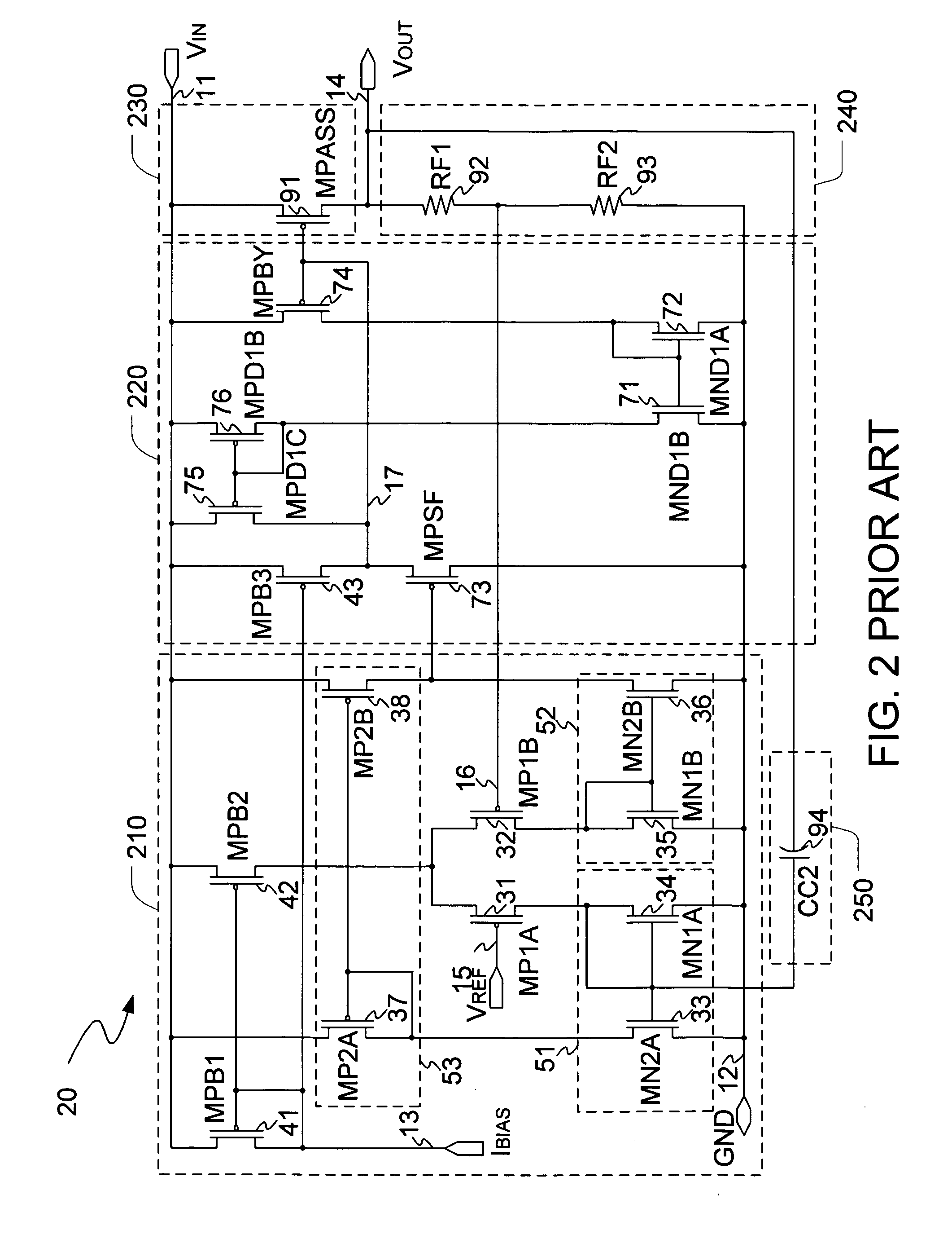 Low drop-out voltage regulator with enhanced frequency compensation