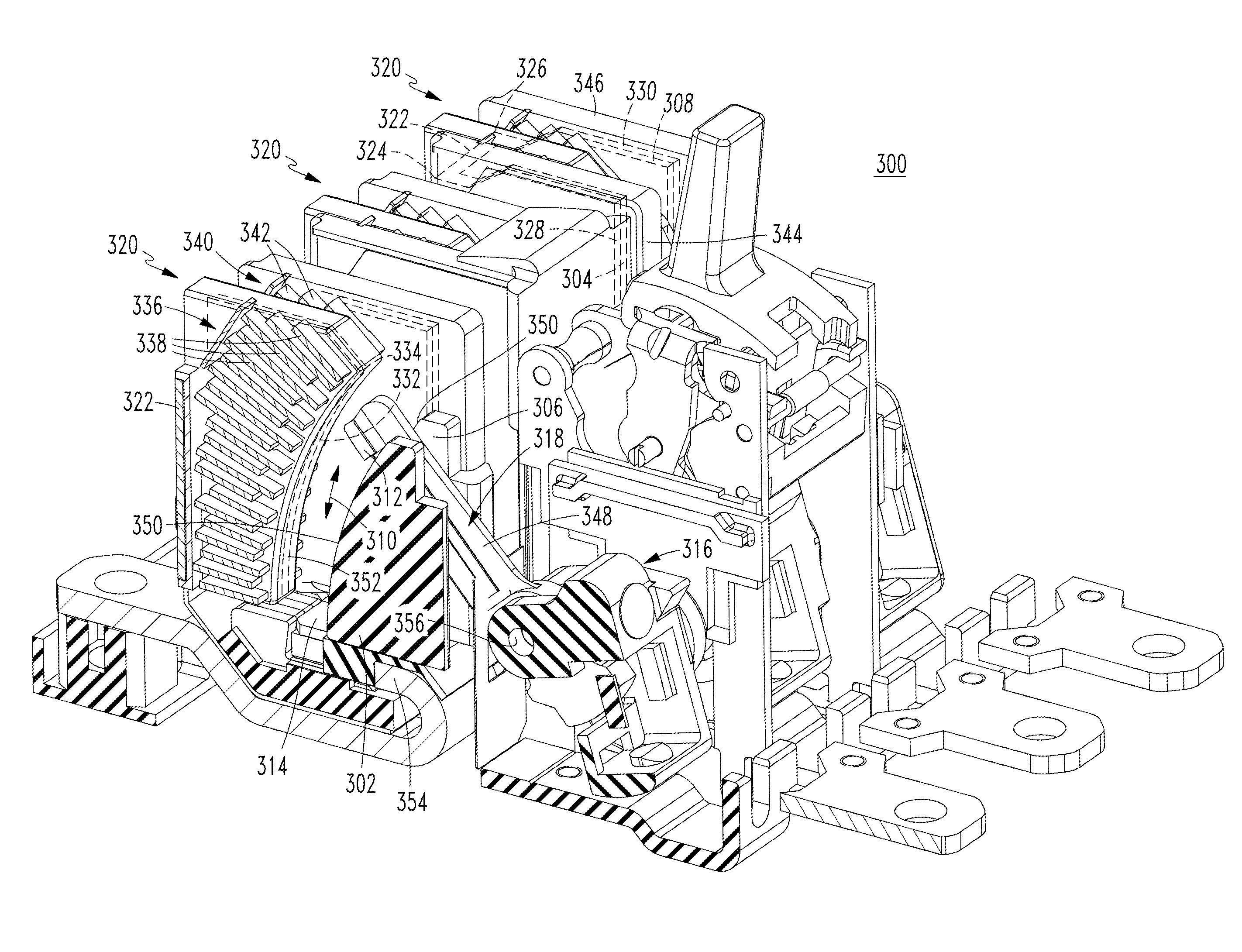 Single direct current arc chute, and bi-directional direct current electrical switching apparatus employing the same