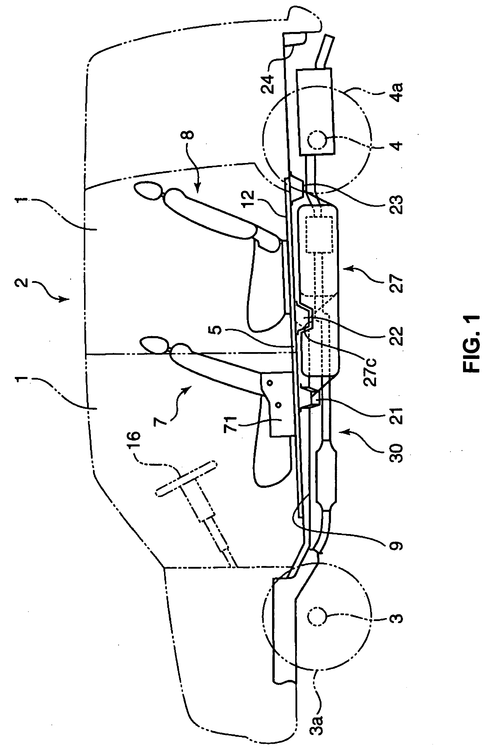 Seat device of vehicle