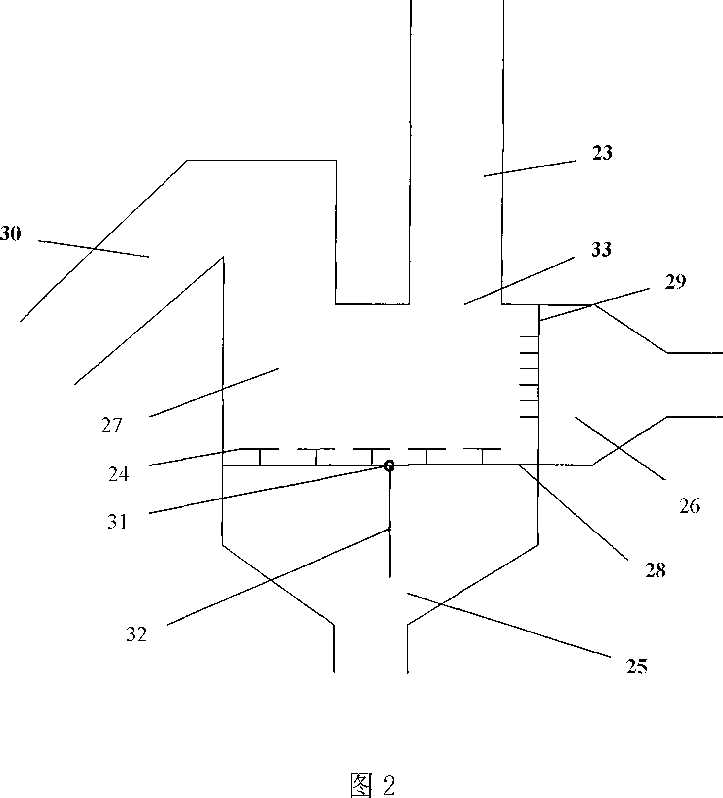 Coal gasification device for circulating fluidized bed and manufacturing method thereof