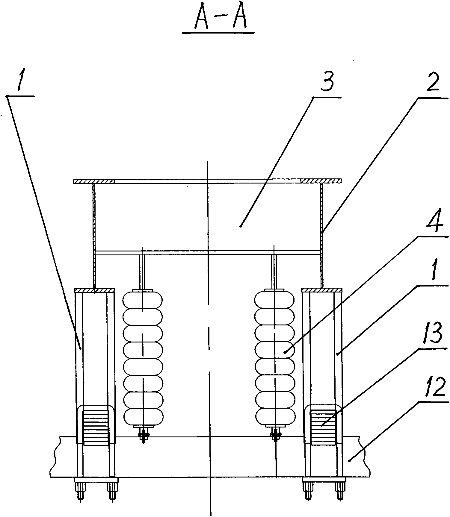 Semitrailer floating shaft suspension device