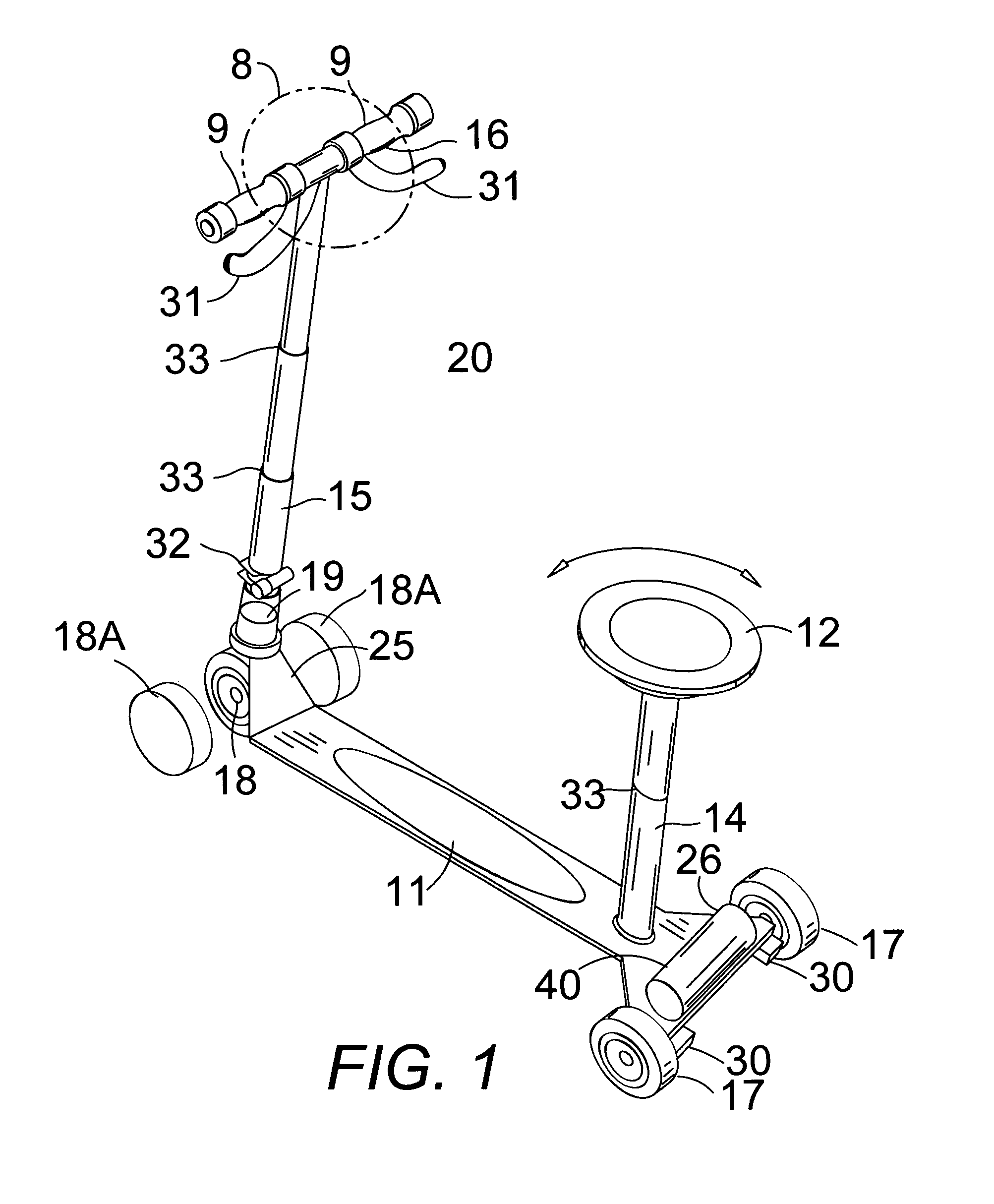 Personal recreational vehicle with rotatable seat