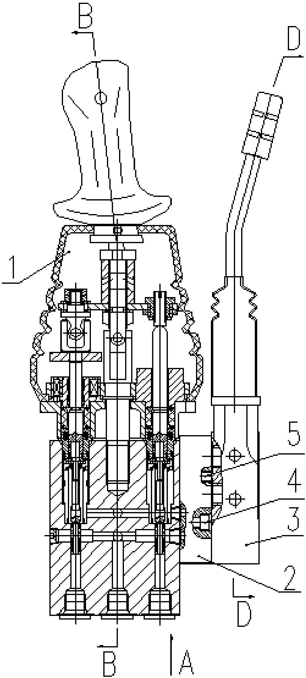 Large-flow gradual type gapless automatic limiting pilot valve for hydraulic device